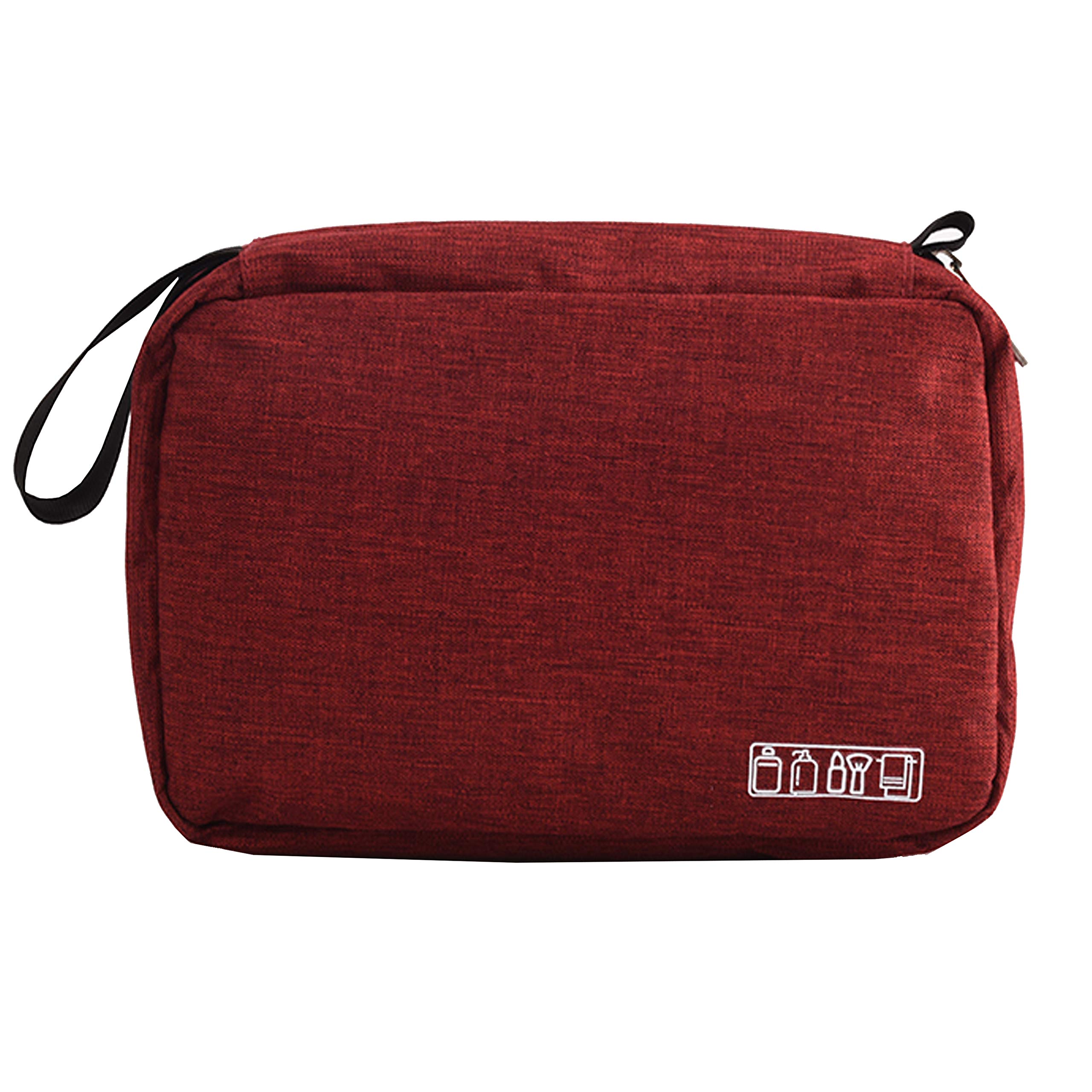 Hidora Water-Resistant Hanging Toiletry Bag for Travel - Makeup Cosmetic Organizer for Men & Women - Perfect Travel Accessory Gift (Red) - Ideal for Camping, Gym, Business Trips & Vacation