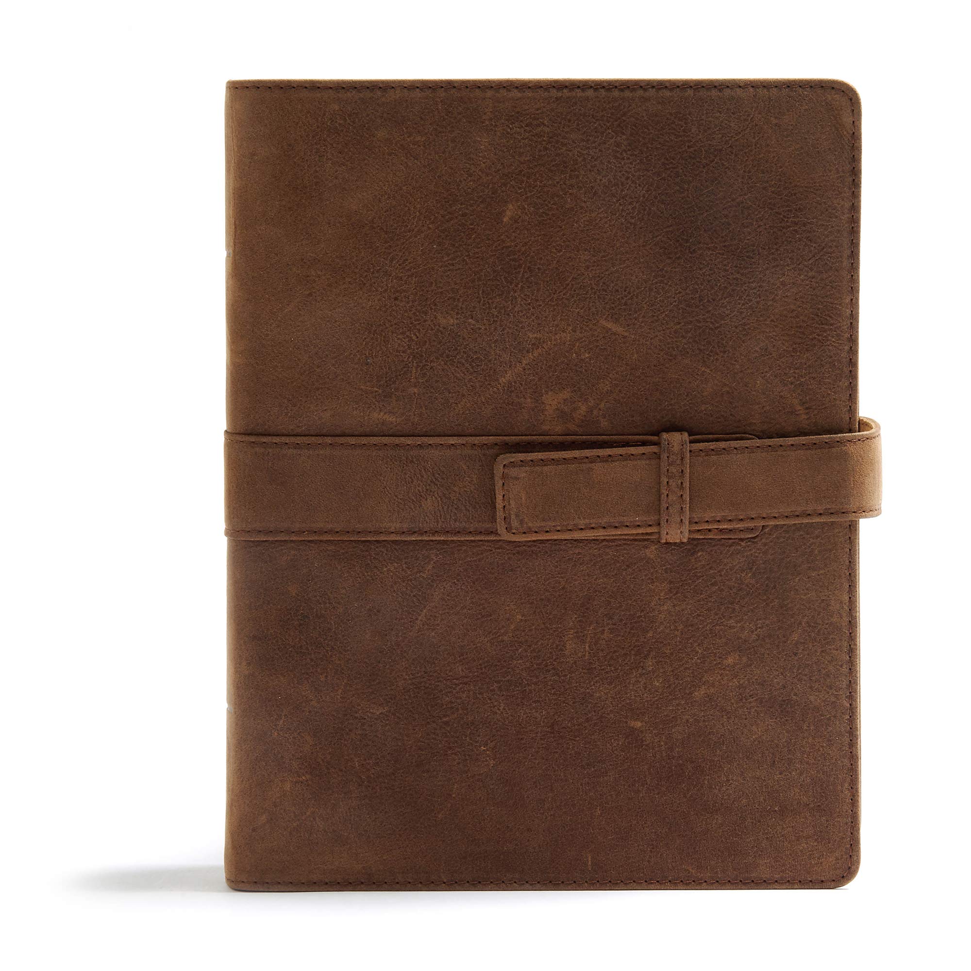 CSB Legacy Notetaking Bible - Genuine Leather Tan with Strap, Wide Margins & Journaling Space | Black Letter, Single-Column, Easy-to-Read Serif Type | Perfect for Bible Study, Sermon Notes & Family Records