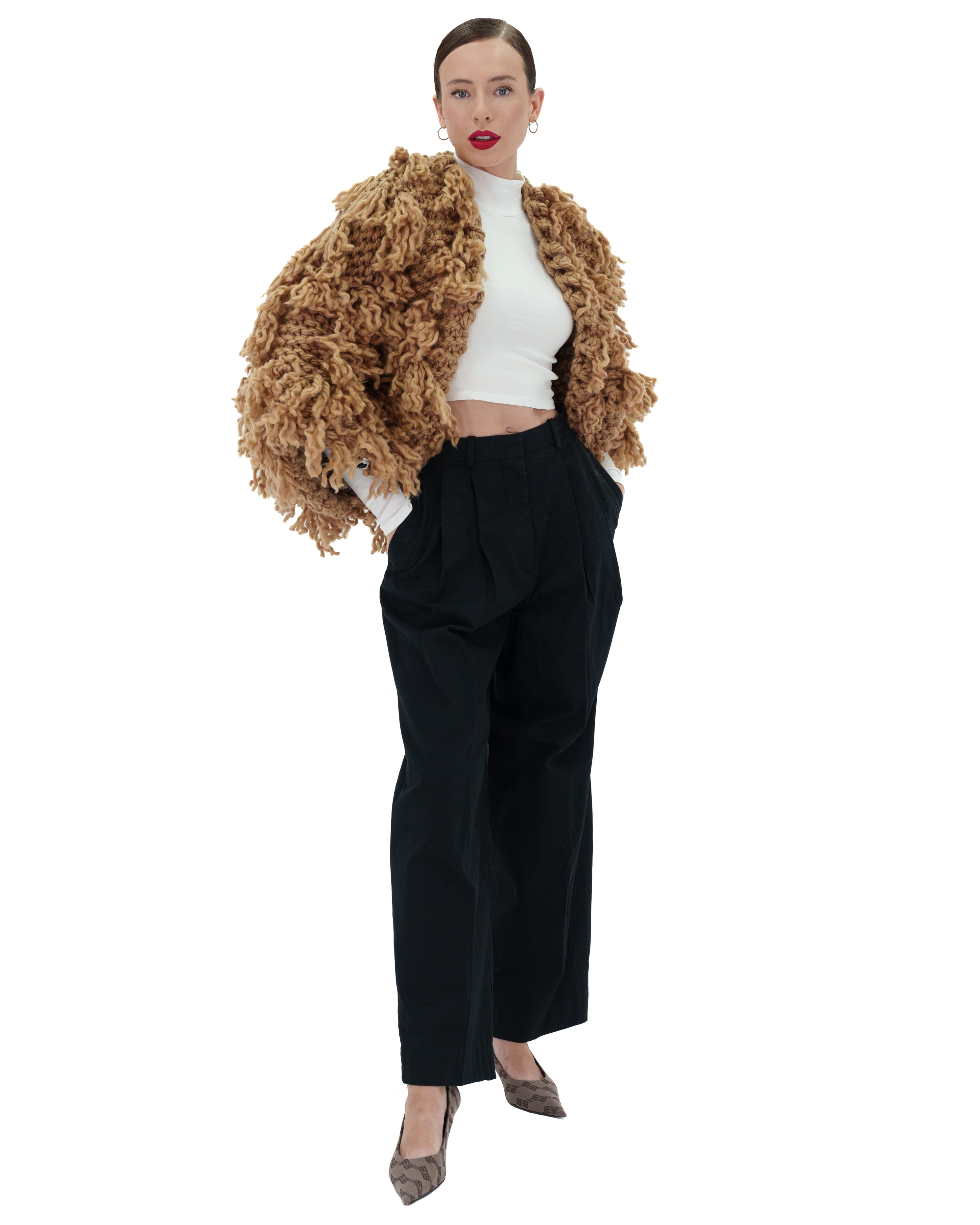 Women's Soft Fur-Like Cardigan - Cozy Winter Knit Sweater for Casual Wear, Office & Lounge