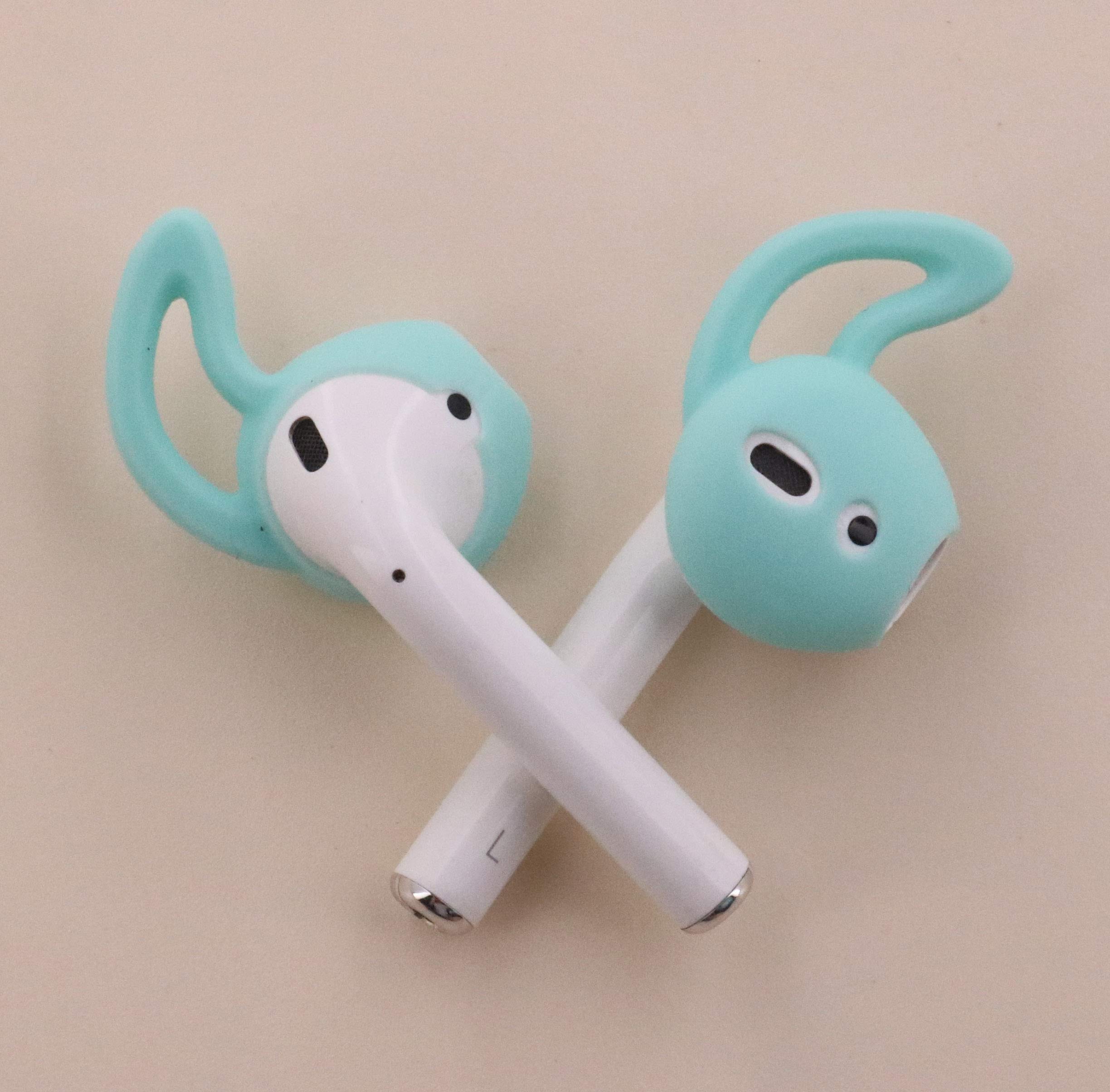 Anti-Slip Silicone Ear Tips for AirPods 1 & 2 - 3 Pairs (White/Black/Green) - Perfect for Sports & Workouts