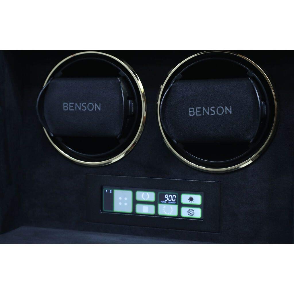 Benson Compact Series Double Watch Winder - Automatic Watch Storage Case for Men & Women | Perfect for Travel, Home Display & Luxury Watch Collection (Black)