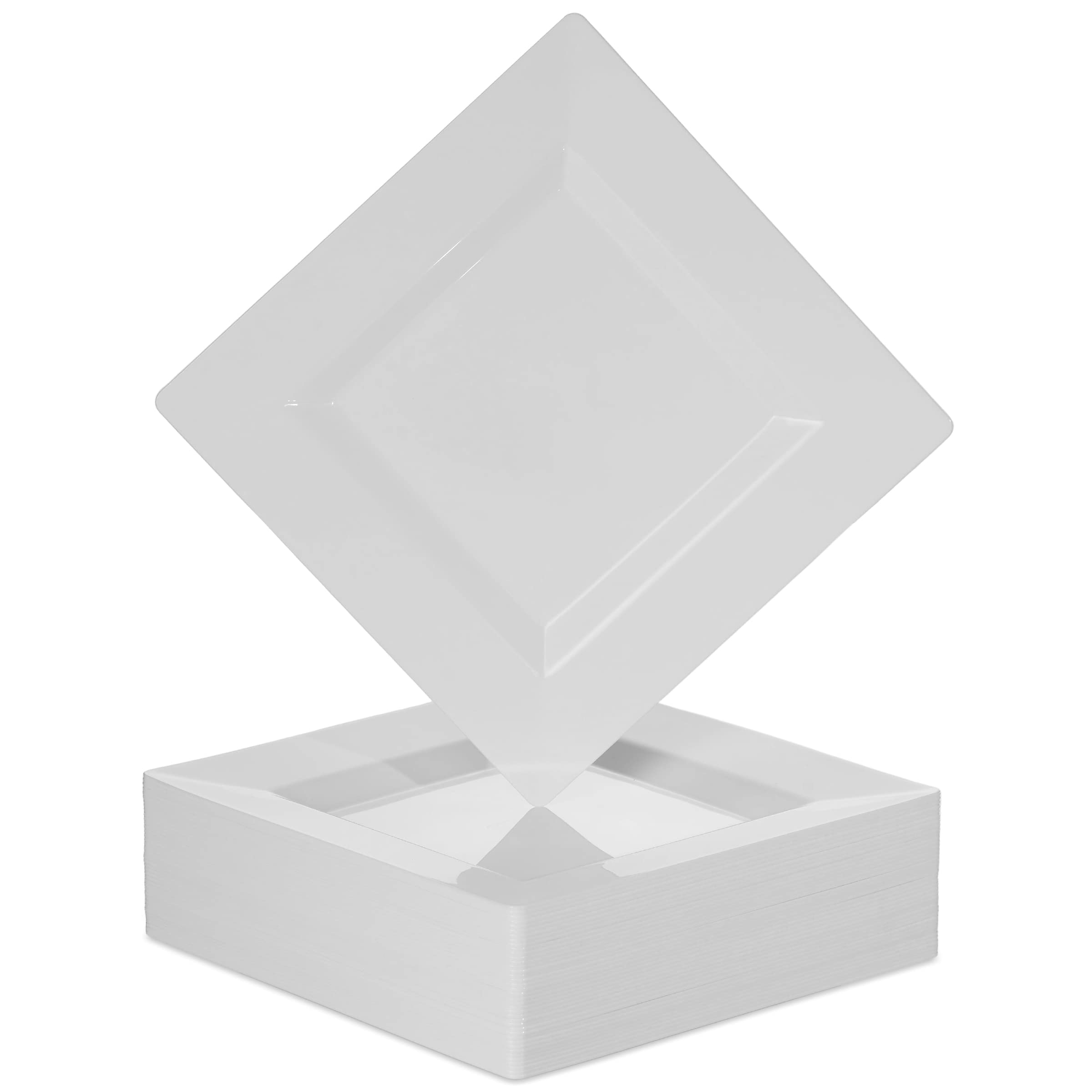 BloominGoods 10-Inch White Disposable Square Dinner Plates - 50-Pack Heavy Duty Plastic Plates for Weddings, Parties & Catering | BPA-Free & Eco-Friendly | Perfect for Indoor/Outdoor Events, Picnics & Buffet Serving