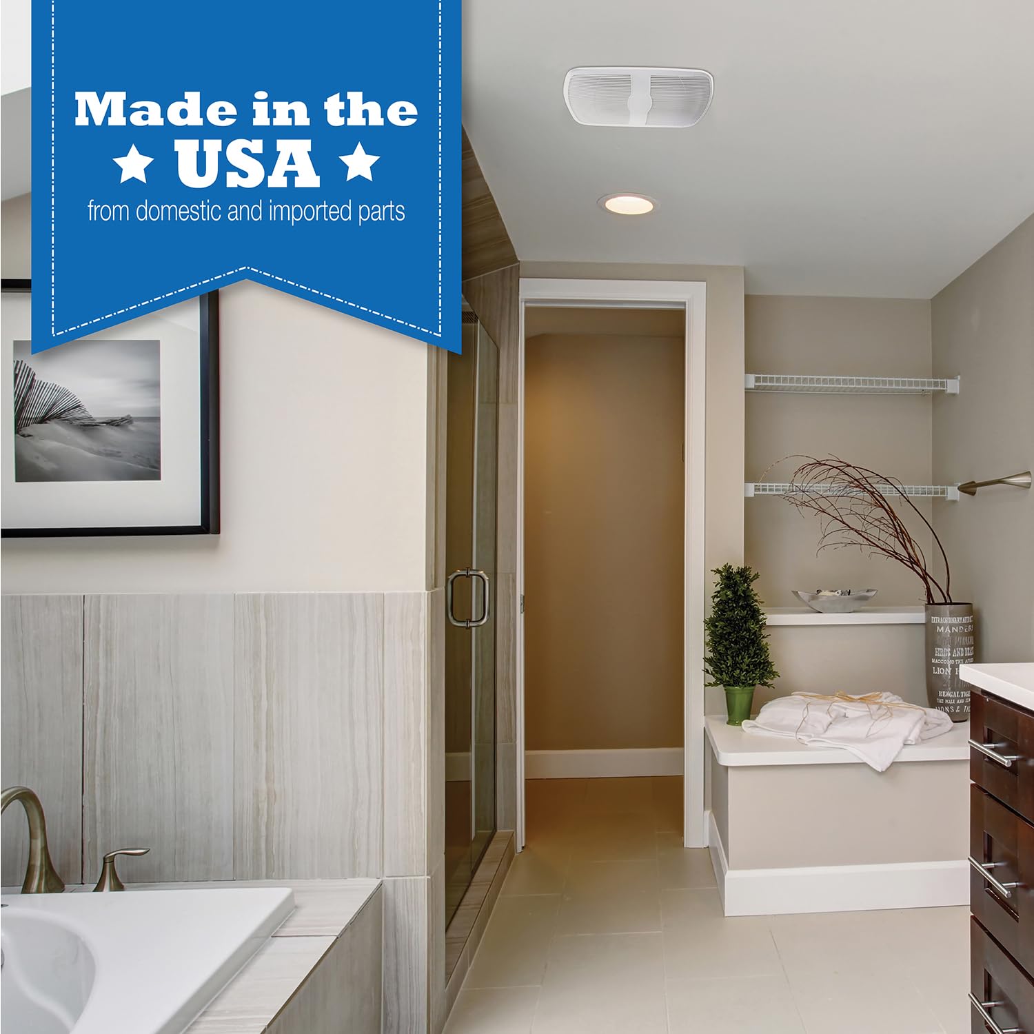 Energy Star Certified Air King AK80 80-CFM Ultra Quiet Bathroom Exhaust Fan - Perfect for Bathrooms, Laundry Rooms & Small Kitchens
