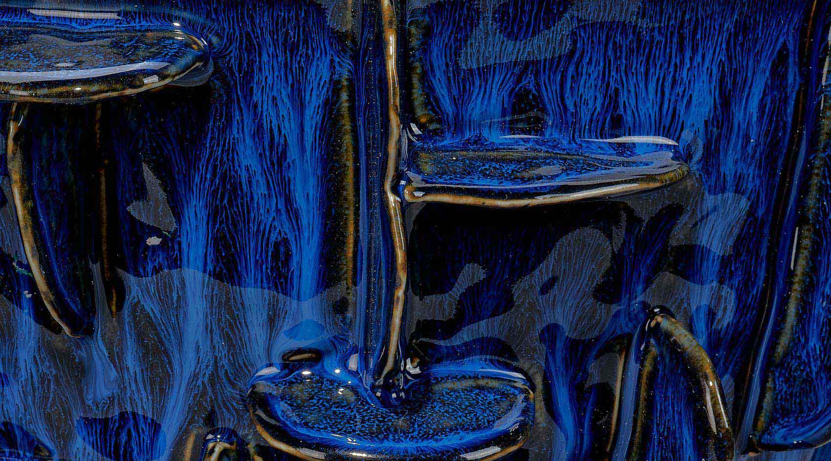 Helios Vase - Handmade Cobalt Blue Glass Vase for Home Decor, Wedding Centerpiece & Gift Idea - Elegant Tabletop Decor for Living Room, Dining Table & Office