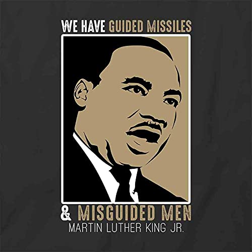 MLK Jr Inspired 'Guided Missiles & Misguided Men' Graphic T-Shirt - Black Cotton Printed Tee for Civil Rights Supporters & Social Justice Advocates