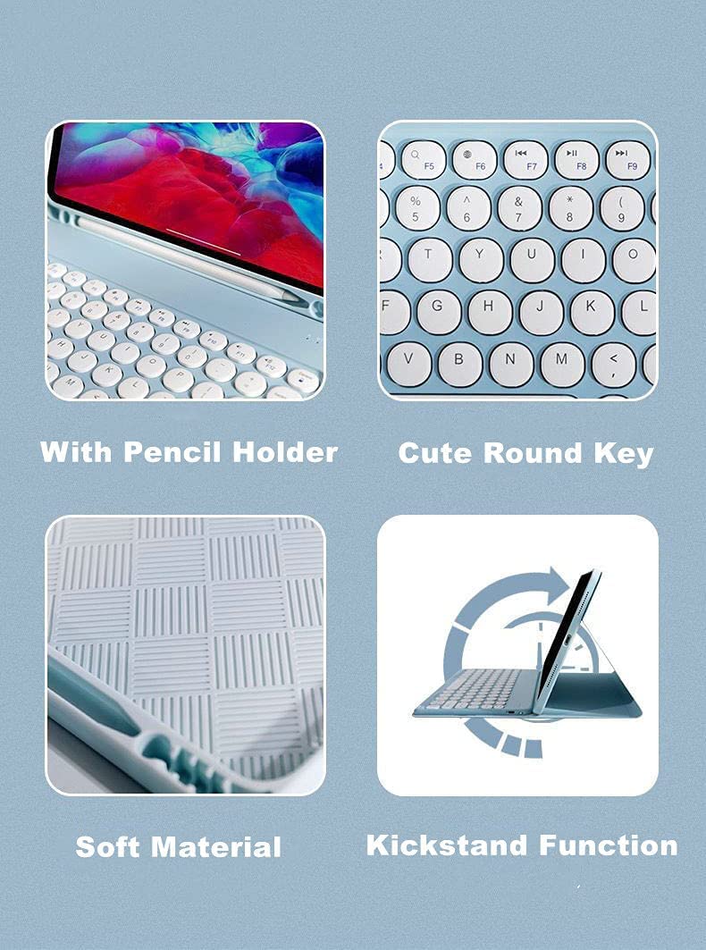 Wireless Keyboard Case for iPad Mini 7 (A17 Pro) & iPad Mini 6 - Slim Detachable Keyboard Cover with Cute Round Keys & Apple Pencil Holder - Compatible with 8.3 Inch iPad Mini 7th/6th Generation (Black) | Perfect for Typing, Office Work & Travel Use