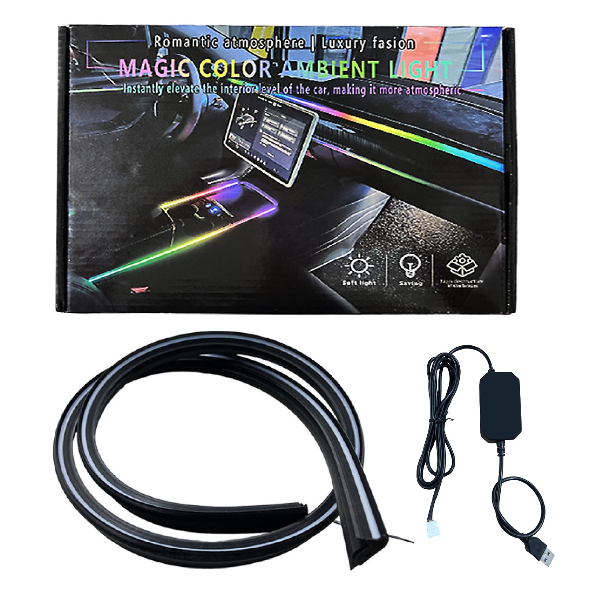 Custom Fit LED Ambient Neon Light for Tesla Model 3 & Model Y - Premium Interior Car Lighting for Mood & Style - Perfect for Night Driving, Parties & Car Shows