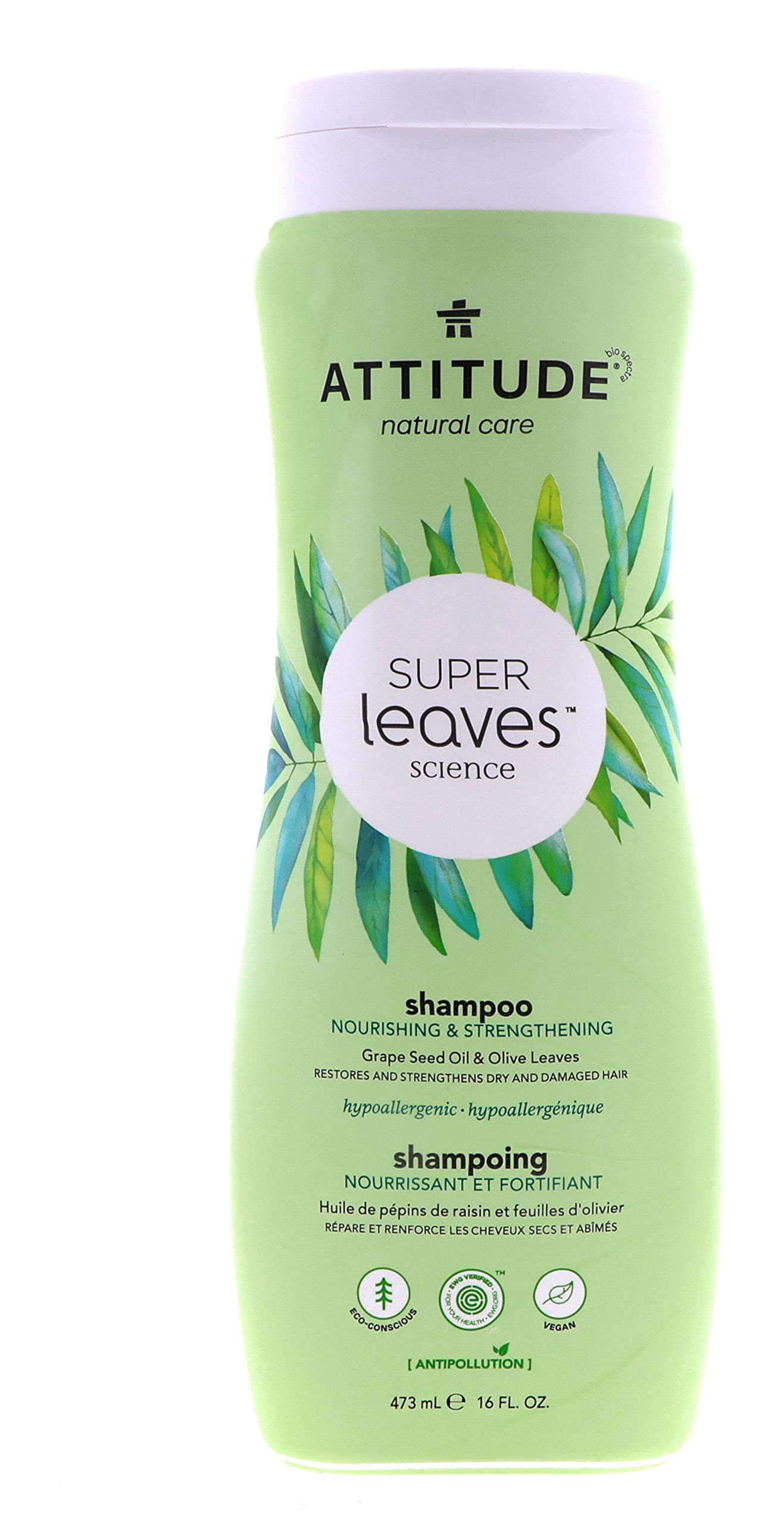 Attitude Natural Shampoo for Hair Growth - Nourishing & Strengthening Formula with Biotin & Keratin, 16 Fl Oz (Pack of 2) - Sulfate-Free & Vegan for Daily Hair Care & Scalp Health