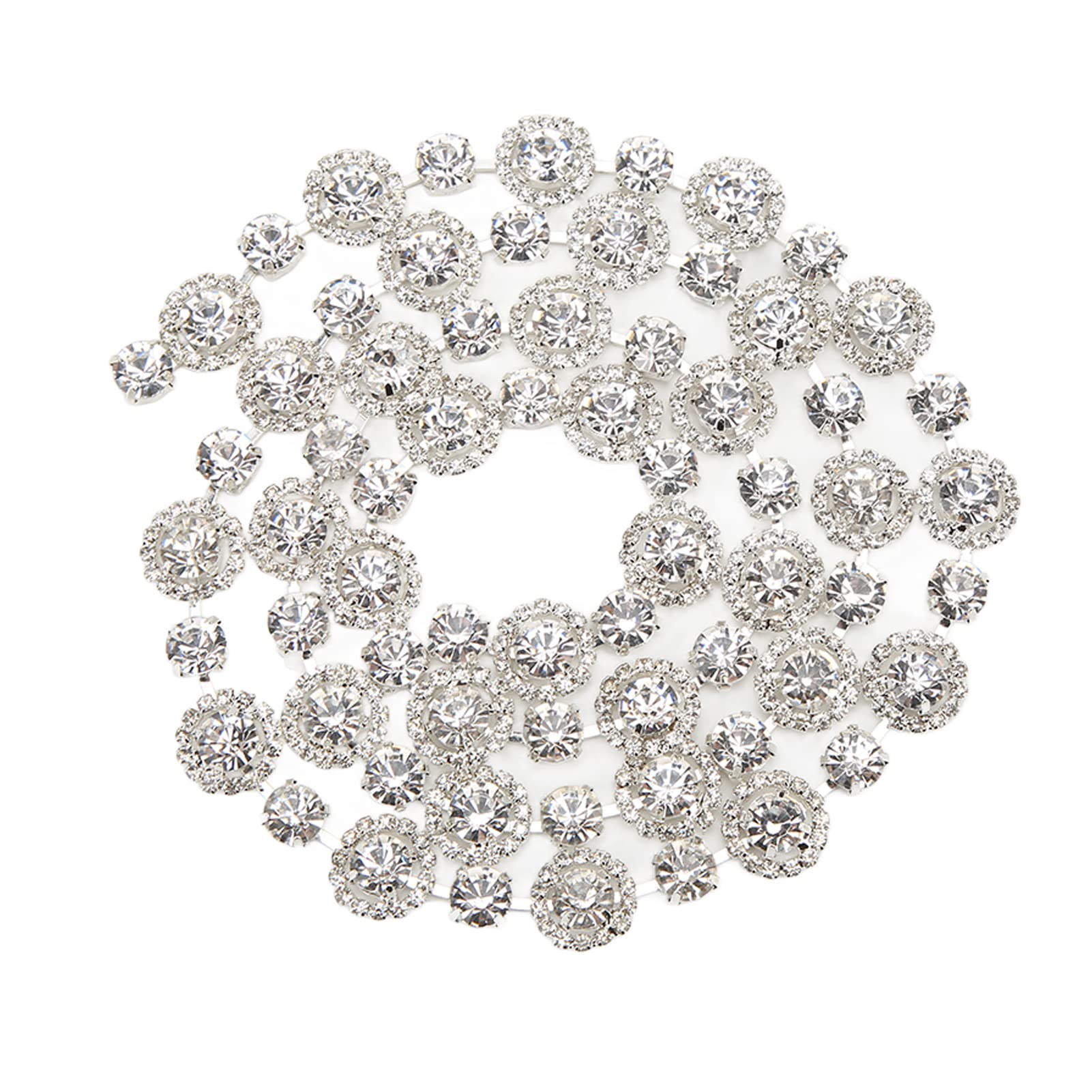 DIY Rhinestone Chain - 1 Yard Elegant Glass Alloy Rhinestone Chain for Wedding Decorations, Party Accessories & Craft Projects | Easy to Use for Jewelry Making, Costume Design & Home Decor