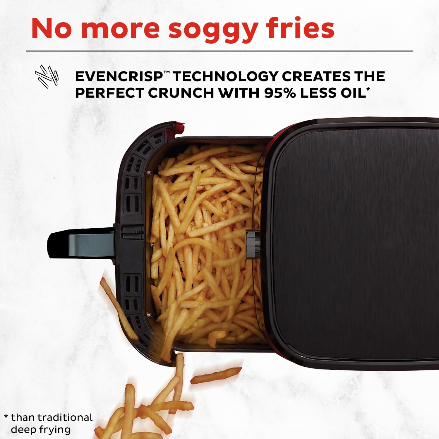 Instant Pot Vortex 5.7QT Air Fryer with 4-in-1 Functions - EvenCrisp Technology for Crisping, Roasting, Baking & Reheating | Custom Program Options & 100+ In-App Recipes | Perfect for Healthy Cooking, Quick Meals & Family Dinners | Black