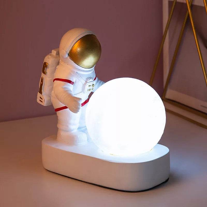 Astronaut Table Lamp - LED Night Light for Kids Room, Study Desk & Bedside Decor - Perfect for Space Themed Bedroom, Nursery & Office