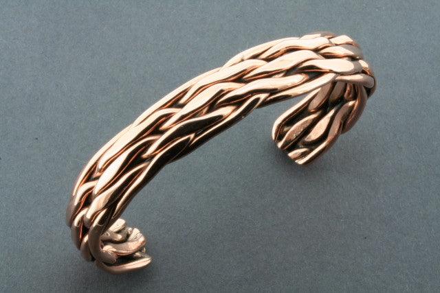 Copper Flat Knot Cuff Bracelet - Handmade Boho Jewelry for Women - Perfect for Casual Wear, Parties & Gifts