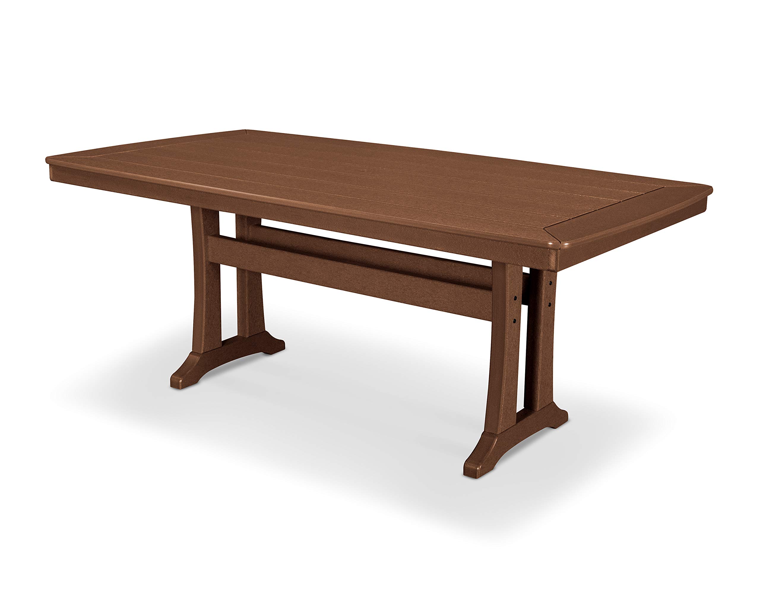 POLYWOOD® Teak Dining Table - Durable Outdoor & Indoor Furniture for Patio, Deck, and Garden Gatherings