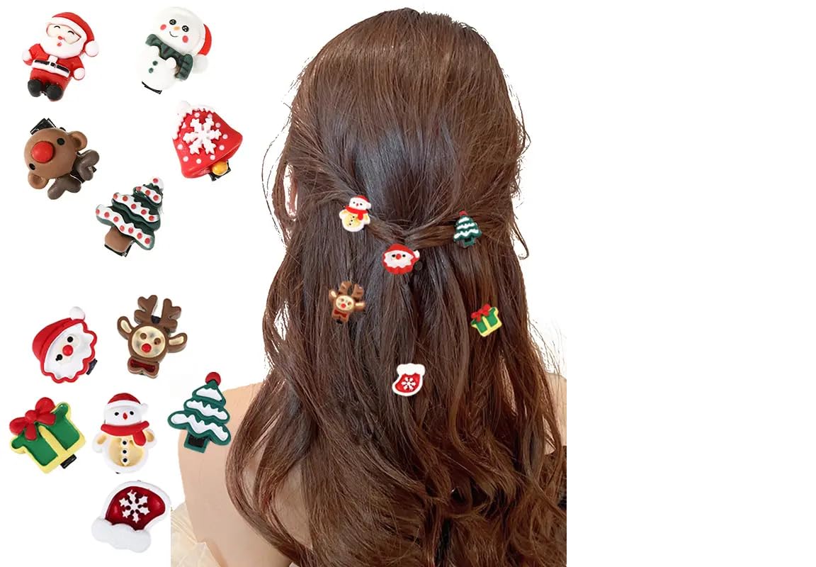 BAKEFY 20 Pack Christmas Hair Bows for Girls - Festive Hair Clips & Hair Accessories for Baby & Kids - Xmas Hair Decorations & Bowknots - Perfect for Holiday Parties, School Events & Family Photos