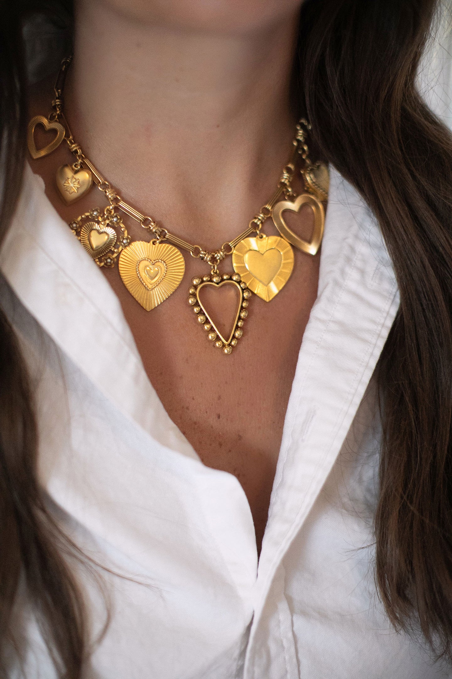 Brinker & Eliza Queen of Hearts Necklace for Women - Elegant Heart Pendant Jewelry Gift for Her - Perfect for Valentine's Day, Anniversary & Romantic Occasions