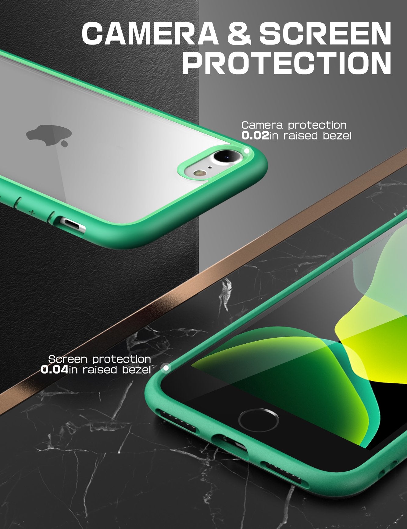 iPhone SE Case, Unicorn Beetle Style Slim Clear Green Protective Cover - Durable & Lightweight for Everyday Use, Work, Travel & Outdoor Activities