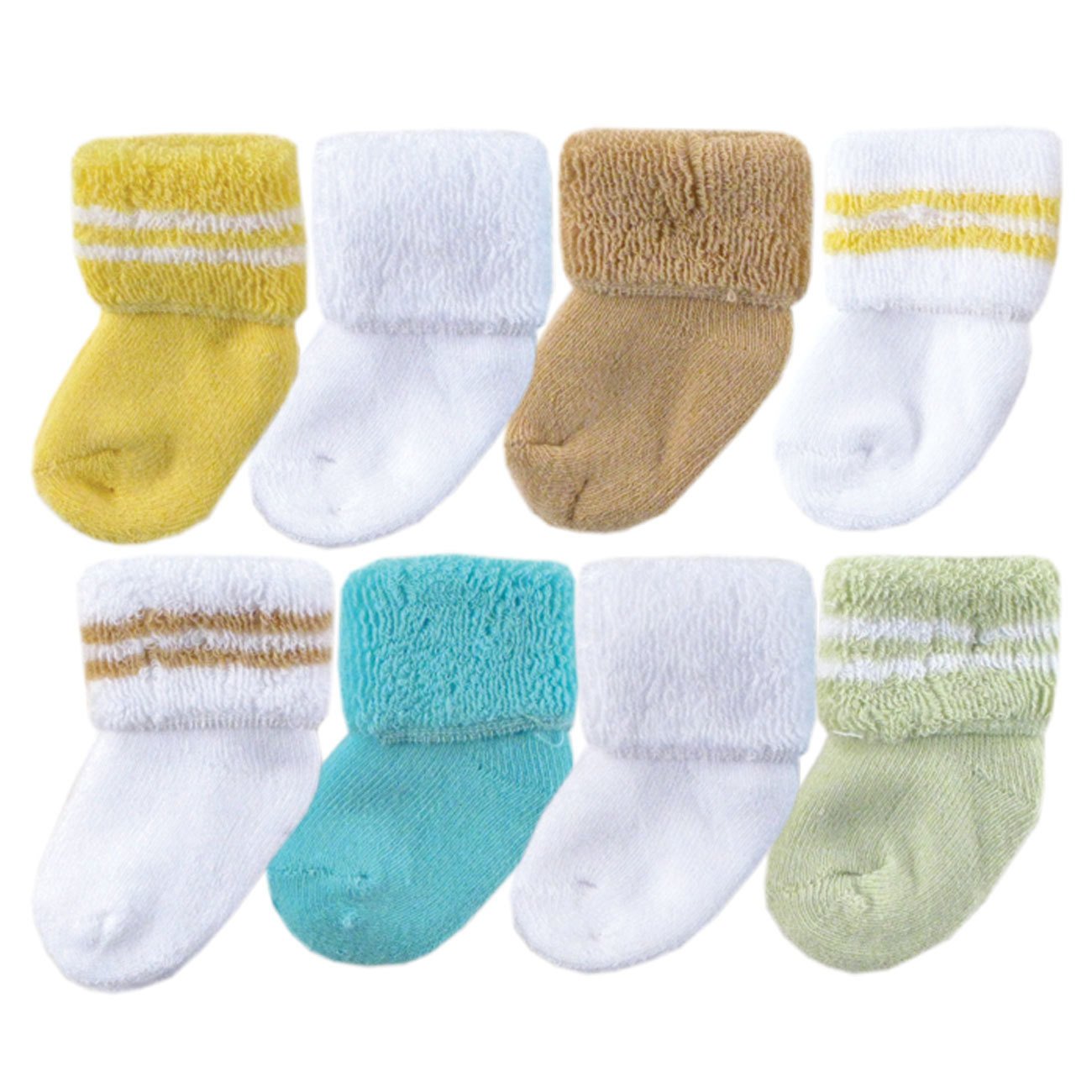 Luvable Friends Soft Terry Socks for Newborns & Babies - Perfect for Everyday Wear, Playtime & Photo Shoots