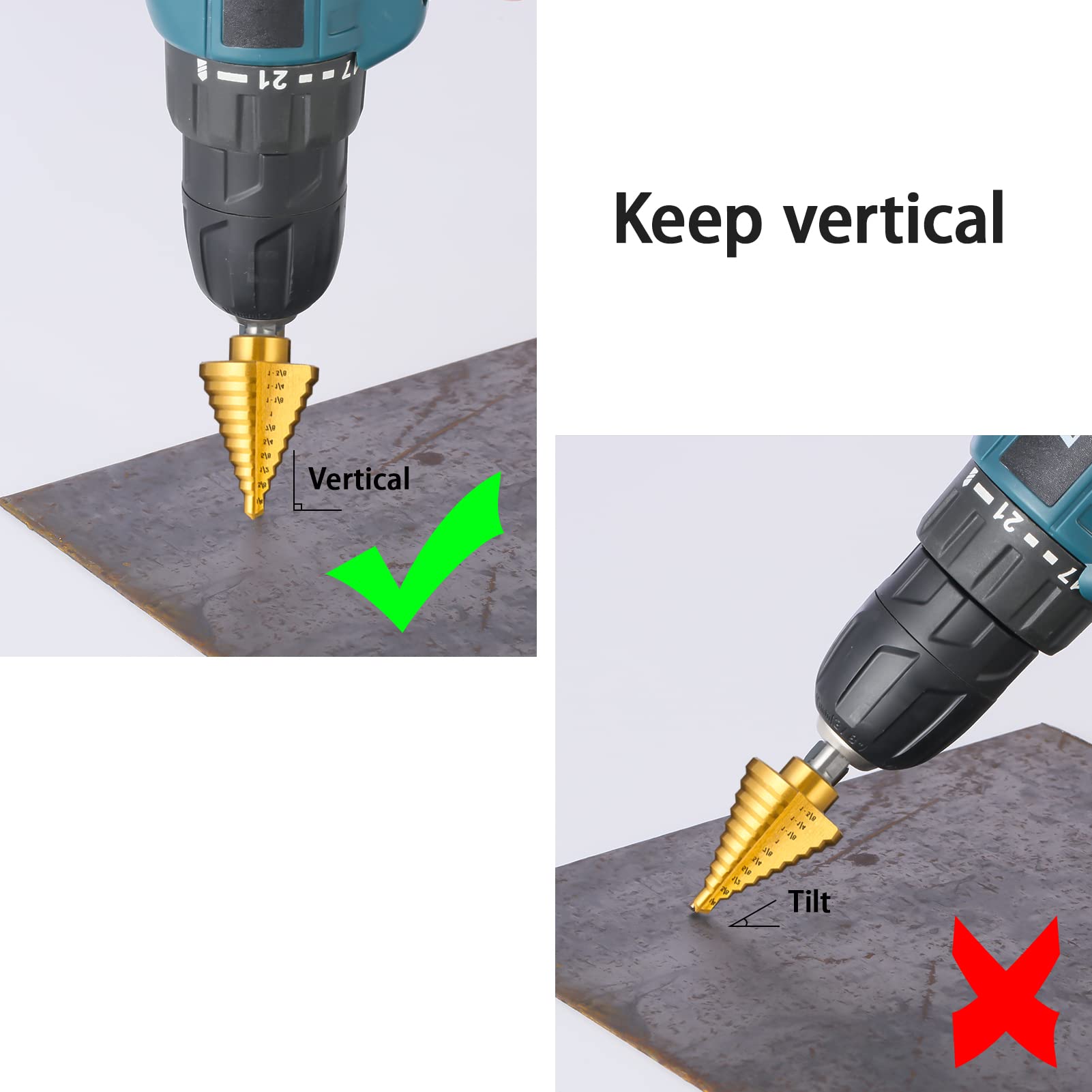 Titanium Step Drill Bit Set - 1/4