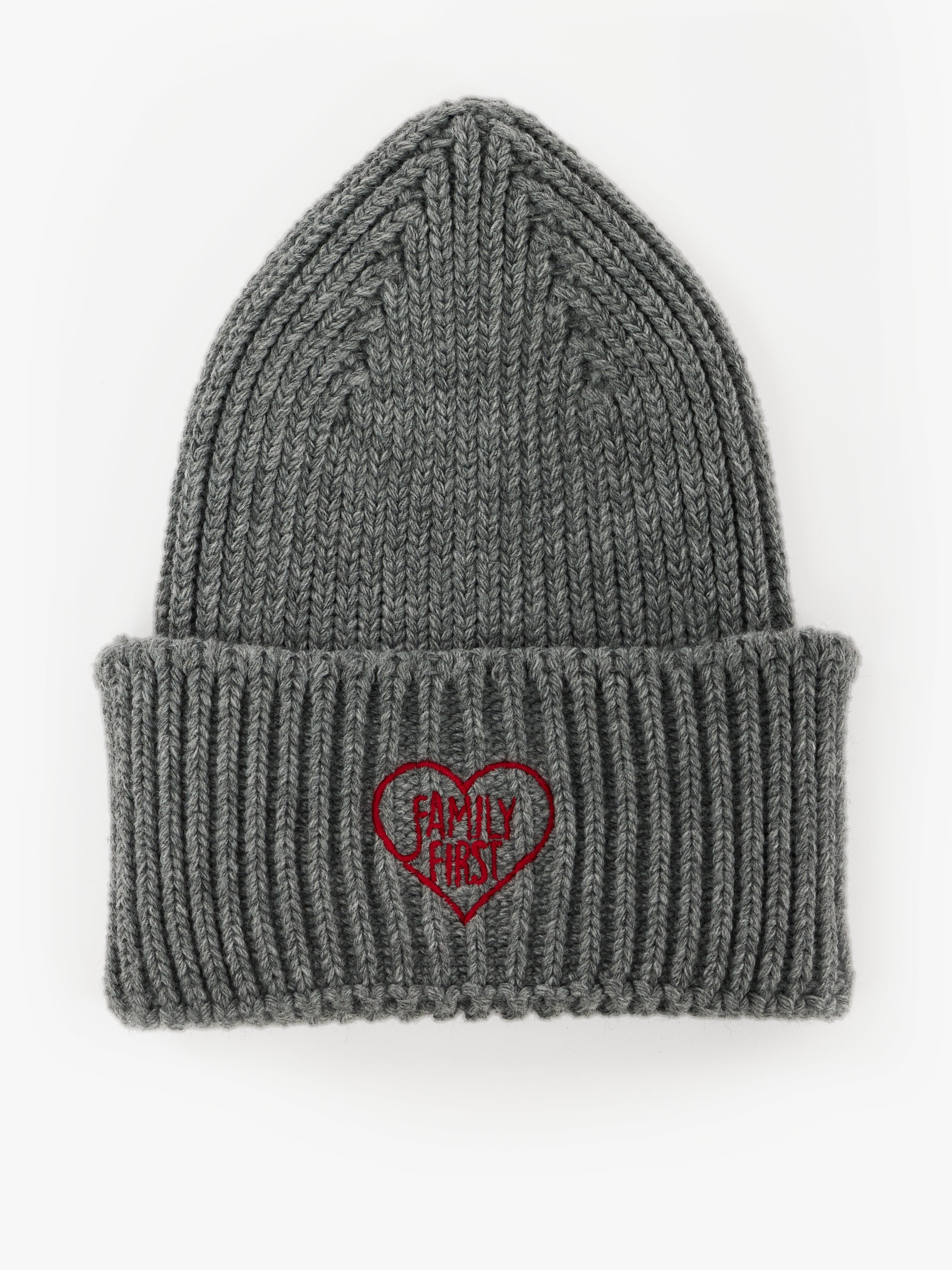 Family First Beanie Heart - Cozy Knit Hat for Men & Women - Perfect for Winter, Outdoor Activities & Casual Wear
