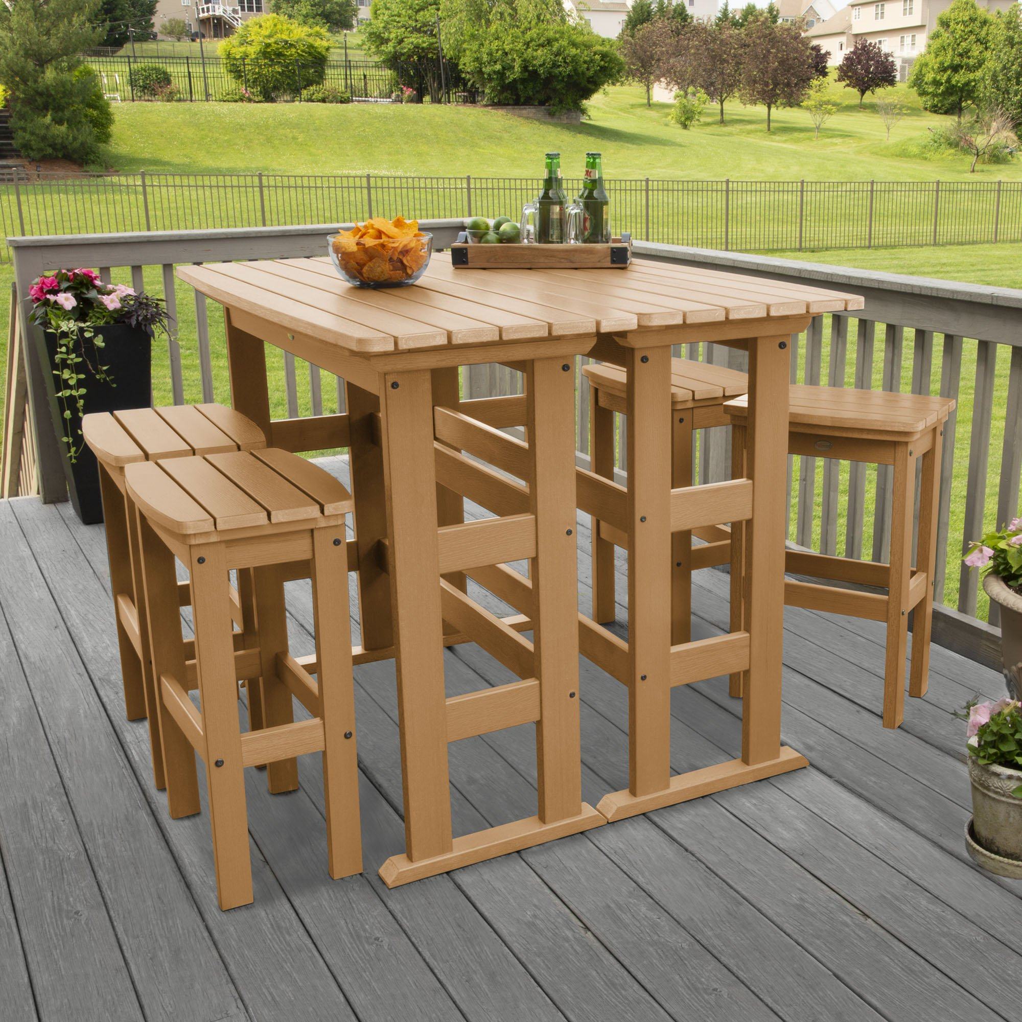 Lehigh 6-Piece Bar Height Balcony Patio Set - Outdoor Dining & Relaxing Furniture for Small Spaces