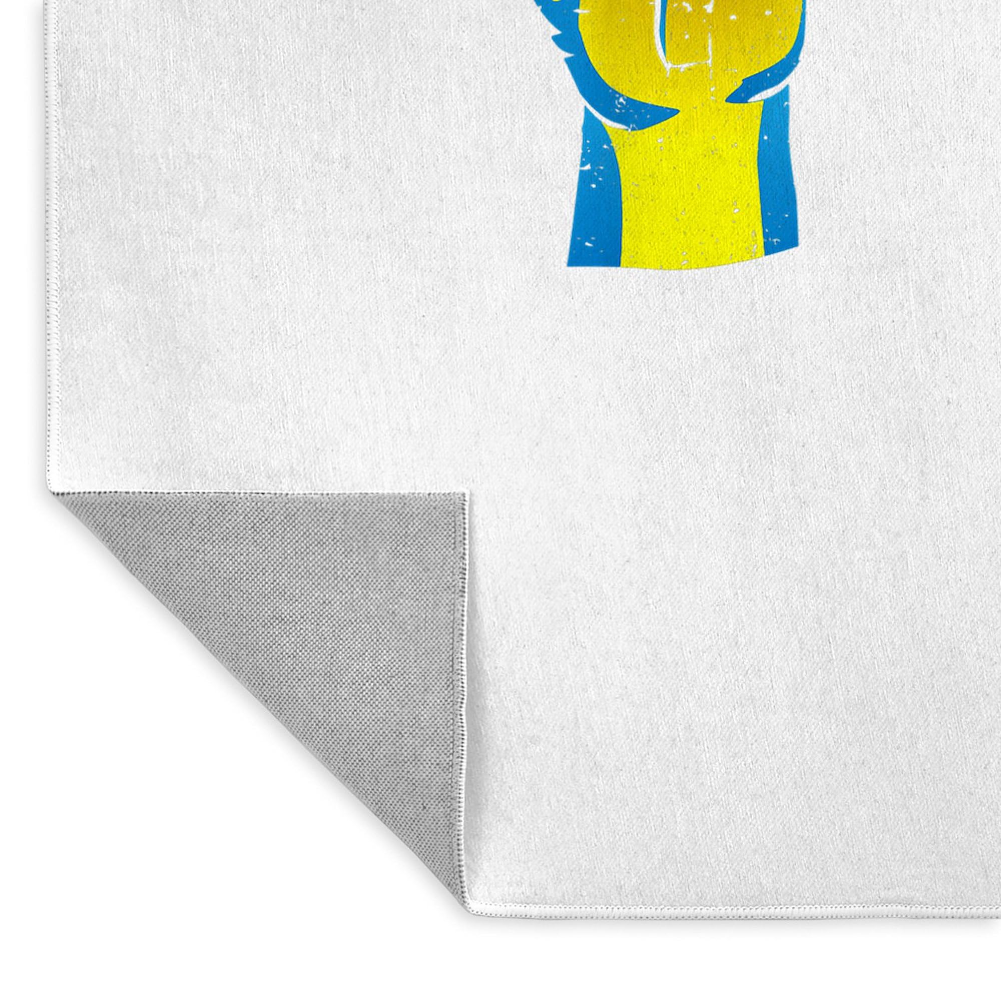 Peace for Ukraine Ukrainian Hand-Painted Decorative Area Rug - Non-Slip Fabric Throw Rug for Living Room, Bedroom & Office Decor
