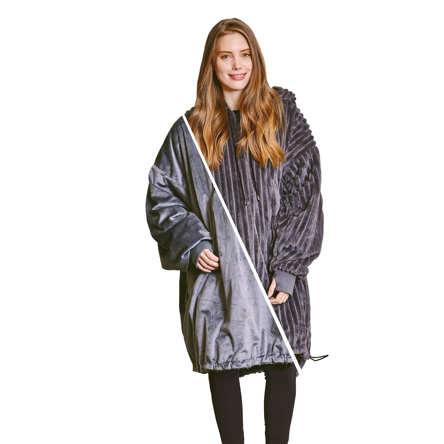 Cozy Nestl Wearable Blanket Hoodie - Oversized Reversible Fleece Sweatshirt for Women & Men | Perfect for Lounging, Netflix Nights & Outdoor Camping