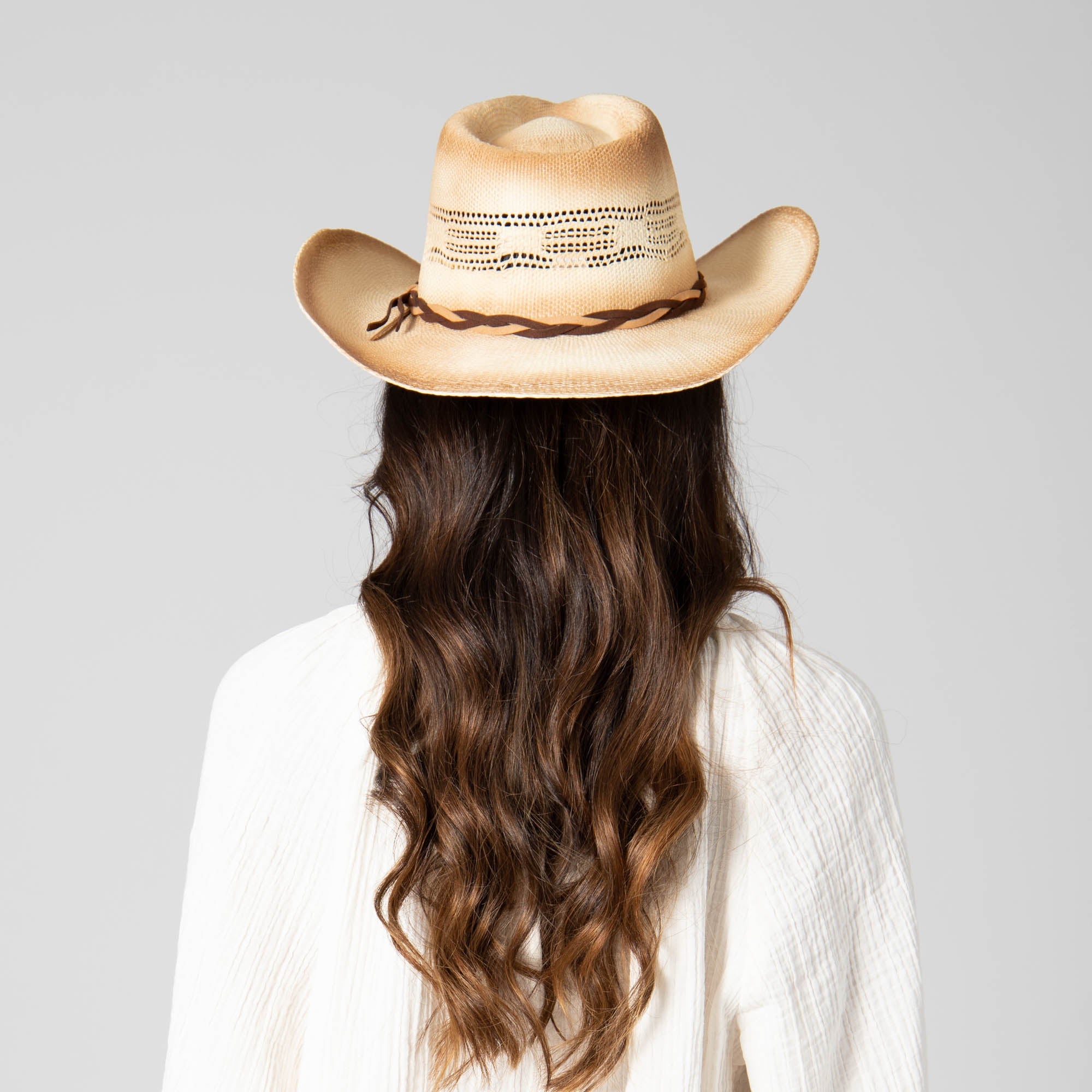 Down to Earth Women's Woven Paper Cowboy Hat - Stylish Summer Sun Hat for Beach, Outdoor & Festival Wear