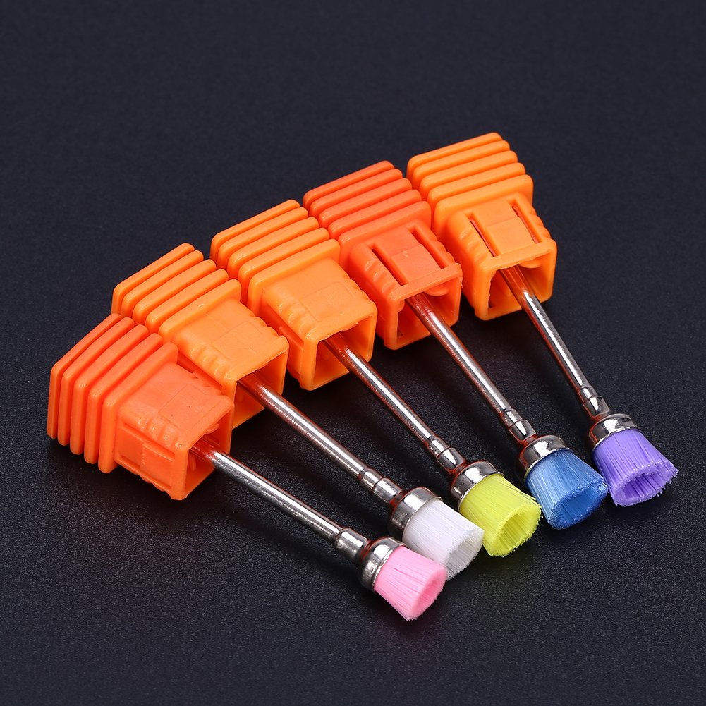 5pcs Nail Drill Cleaning Brush Heads for Electric Nail Drill Machine - Nail Dust Remover & Polish Grinding Tool - Perfect for Home Manicure & Professional Nail Salon Use