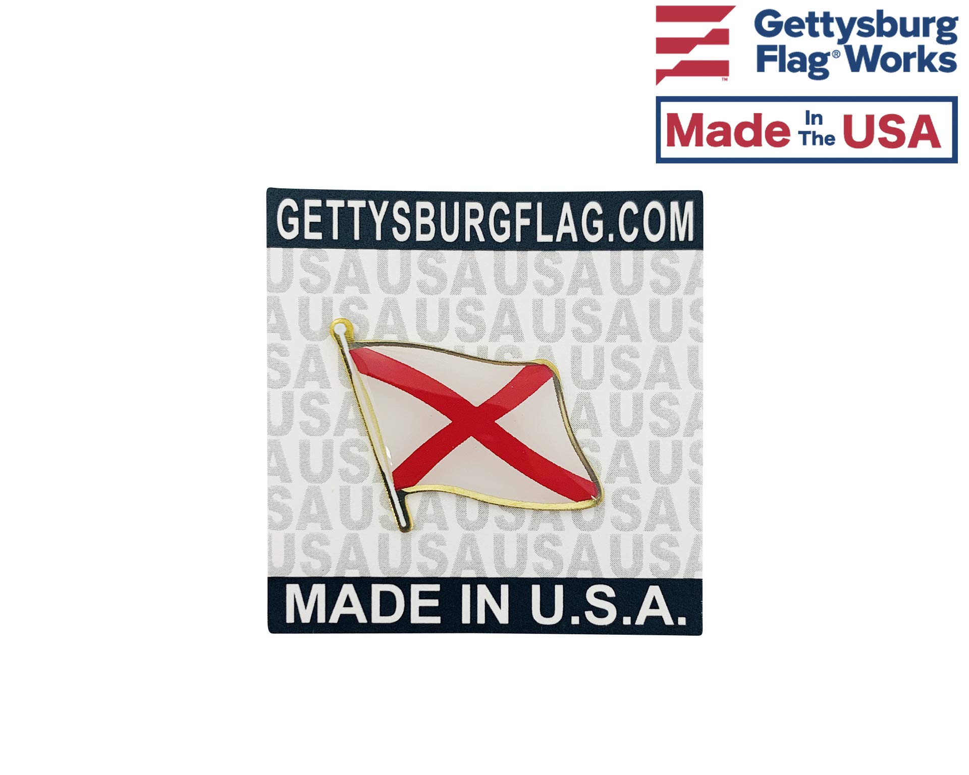 USA-Made Alabama State Flag Lapel Pin Set of 3 - Perfect for Gifts & Collectibles