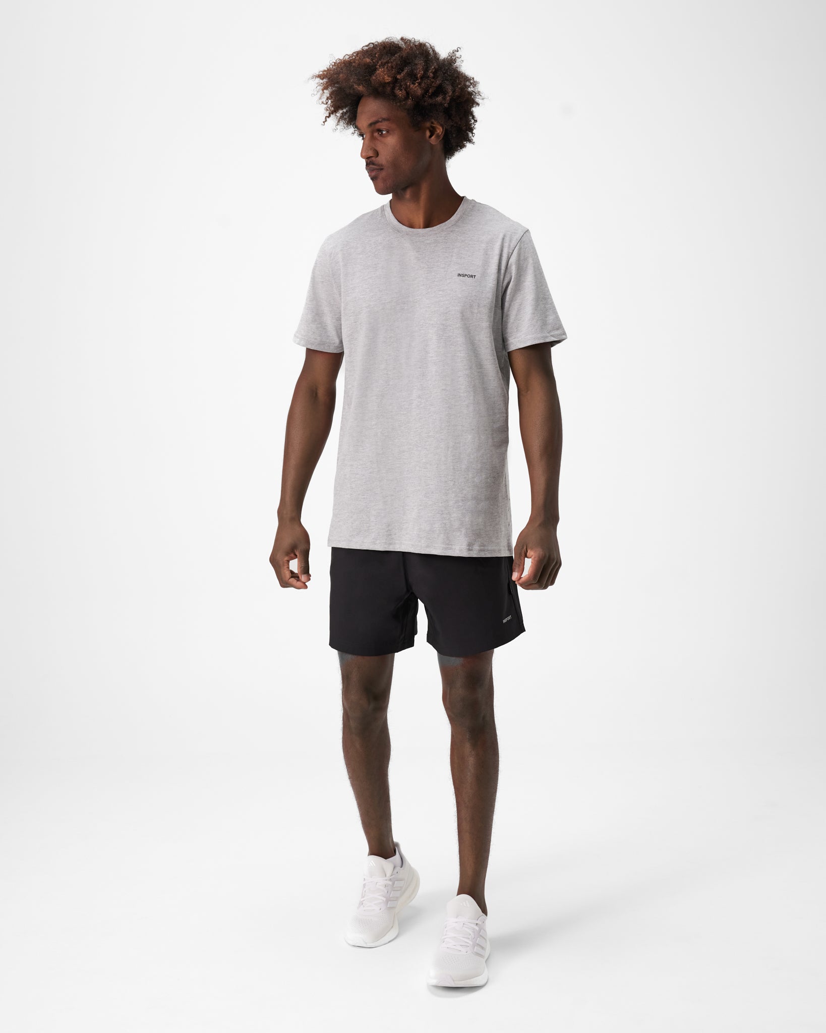 INSPORT Men's Classic Grey T-Shirt - Soft Cotton Casual Tee for Everyday Wear, Gym & Outdoor Activities