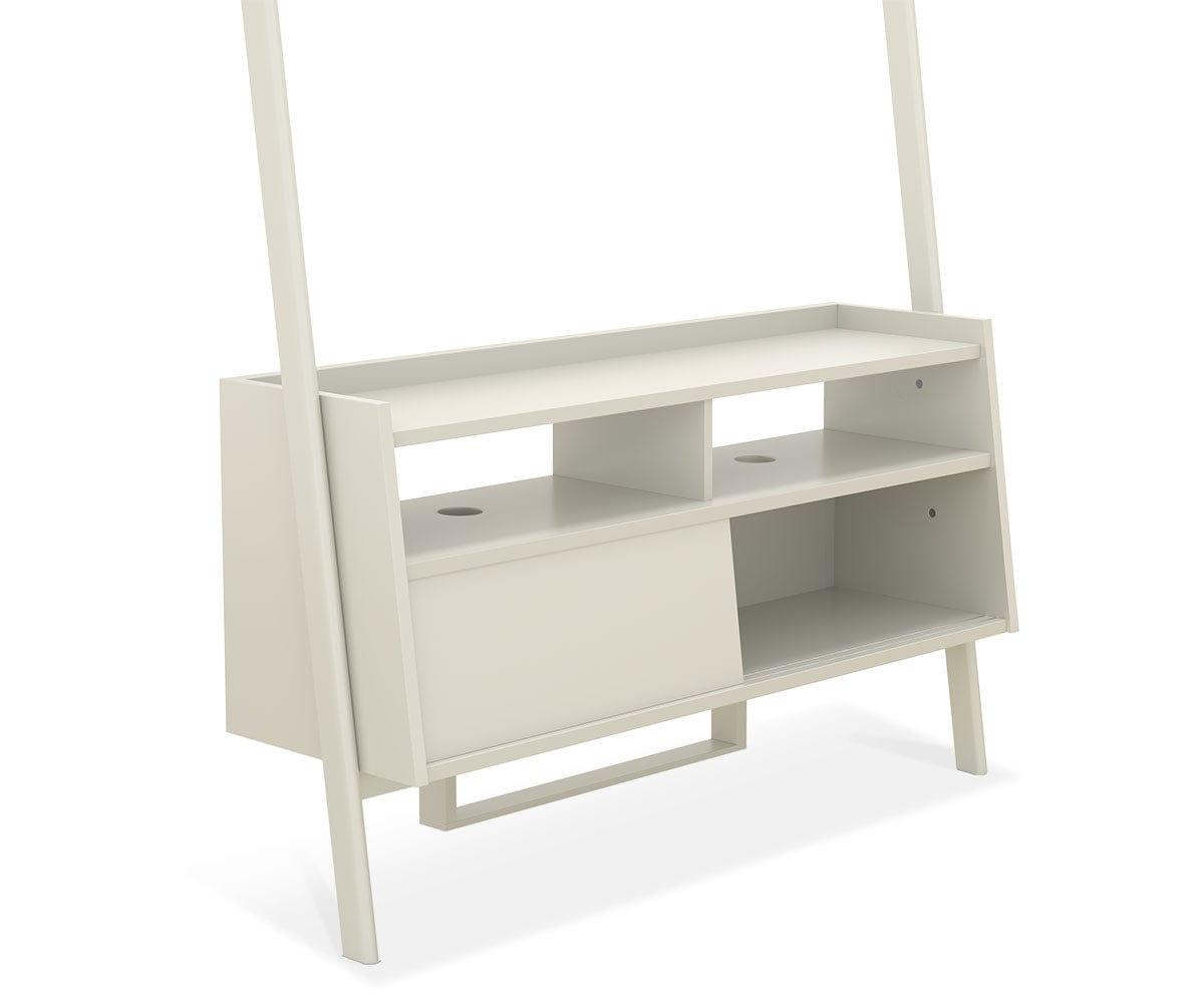 Magrit Media Stand - White TV Stand for Living Room, Entertainment Center with Storage Shelves for TV, Gaming Console & Streaming Devices