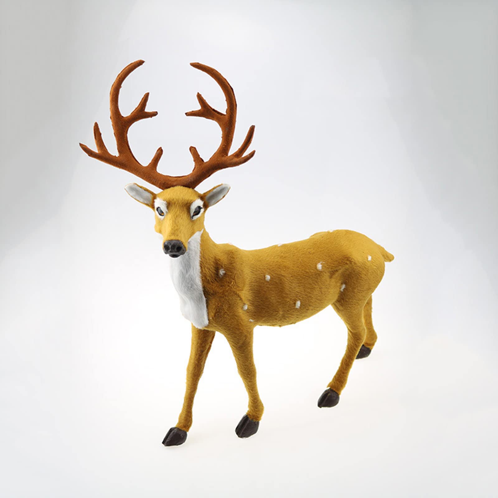 Christmas Deer Plush Elk Stuffed Animals - 2 Pack Realistic Simulation Deer Decor for Holiday, Home, Hotel & Window Display - Perfect for Xmas Tree, Gift & Winter Decorations