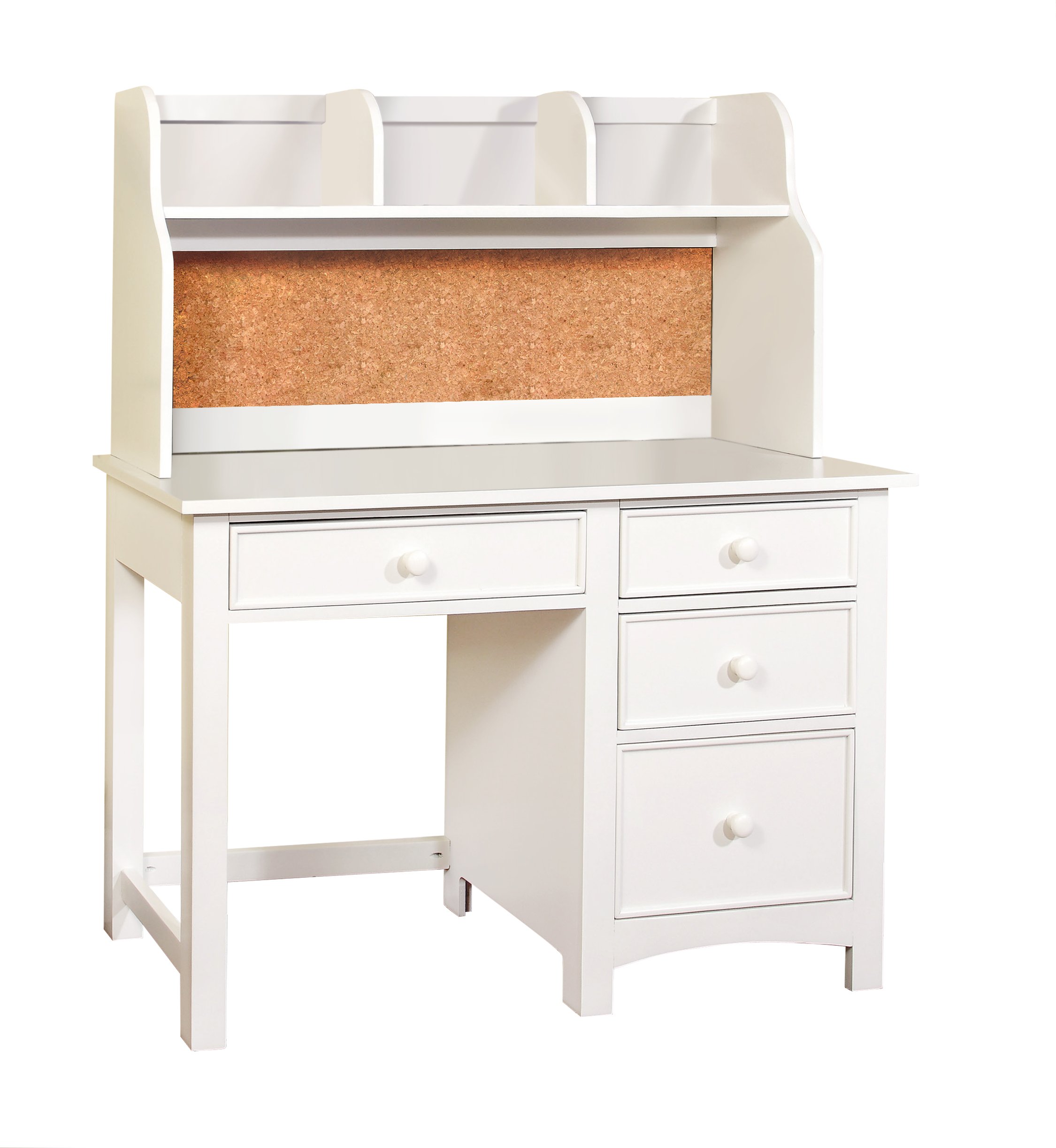 Furniture of America Alaia White 2-Piece Desk and Hutch Set - Modern Home Office Furniture for Small Spaces, Perfect for Study, Work & Remote Learning