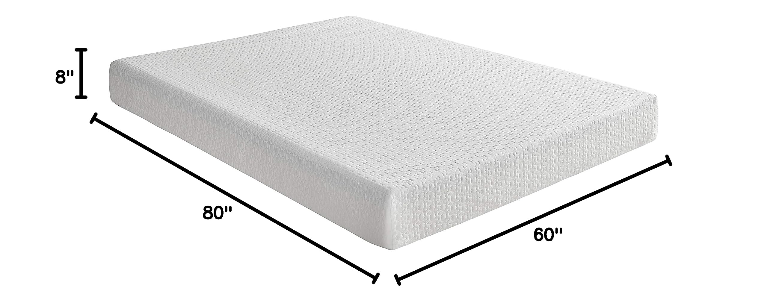 Lexicon Amira 8-Inch Queen Size Gel Infused Memory Foam Mattress - Cooling Support for Back, Stomach & Side Sleepers - White Bed Mattress for Master Bedroom, Guest Room & Apartment
