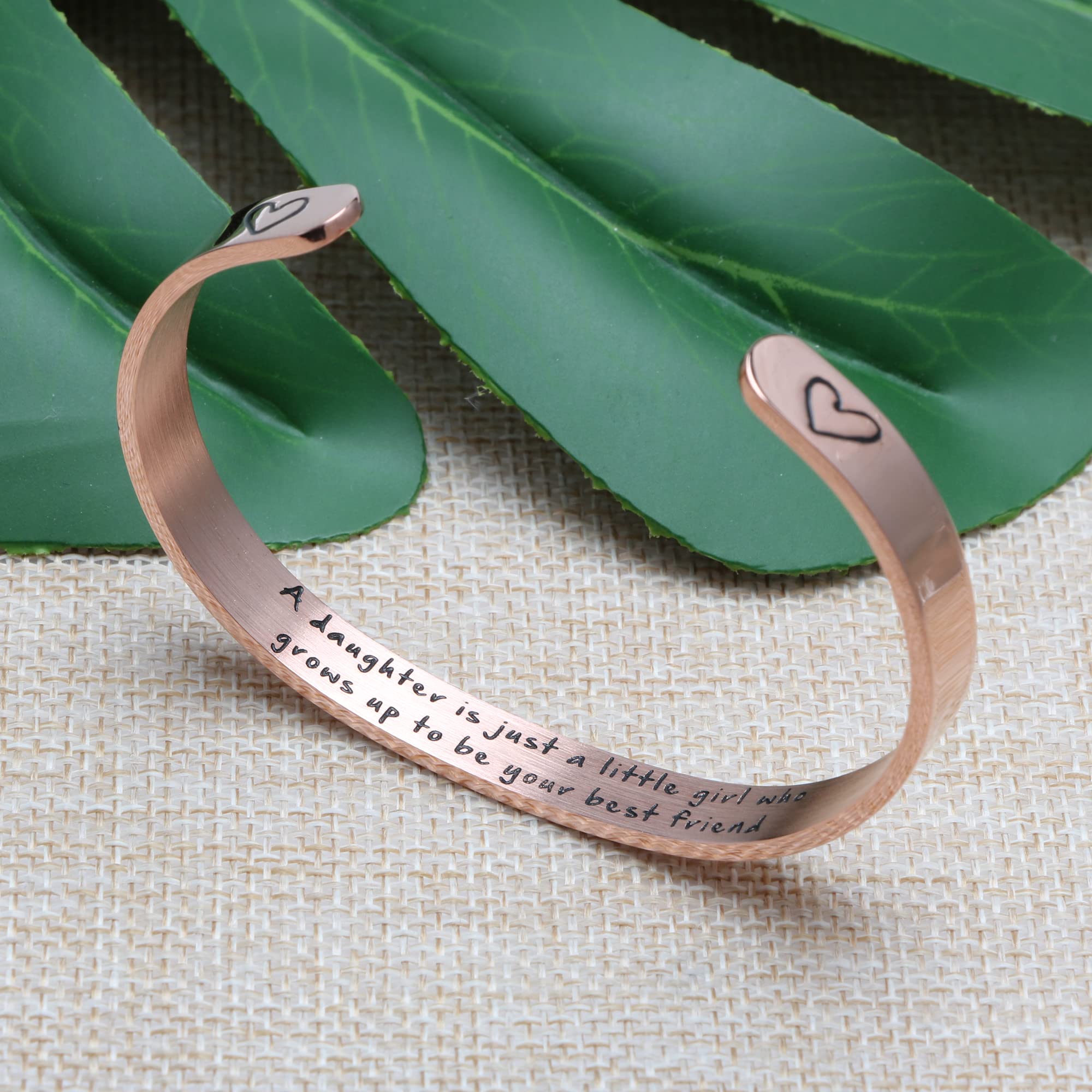 JoycuFF Women's Stainless Steel Cuff Bracelet - Meaningful Christmas, Birthday & Thanksgiving Gift for Mom - Elegant Bangle for Mother's Day, Anniversary & Special Occasions