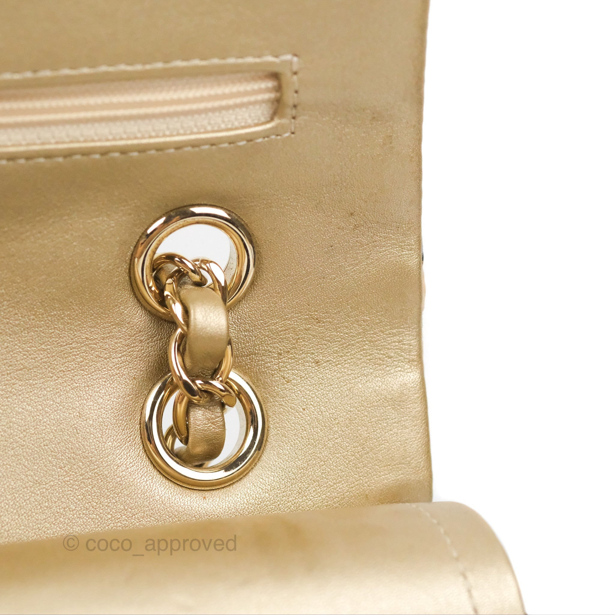 Chanel Medium Classic Double Flap Bag in Metallic Gold Lambskin with Gold Hardware - Luxury Designer Handbag for Women, Perfect for Parties, Date Nights & Special Occasions