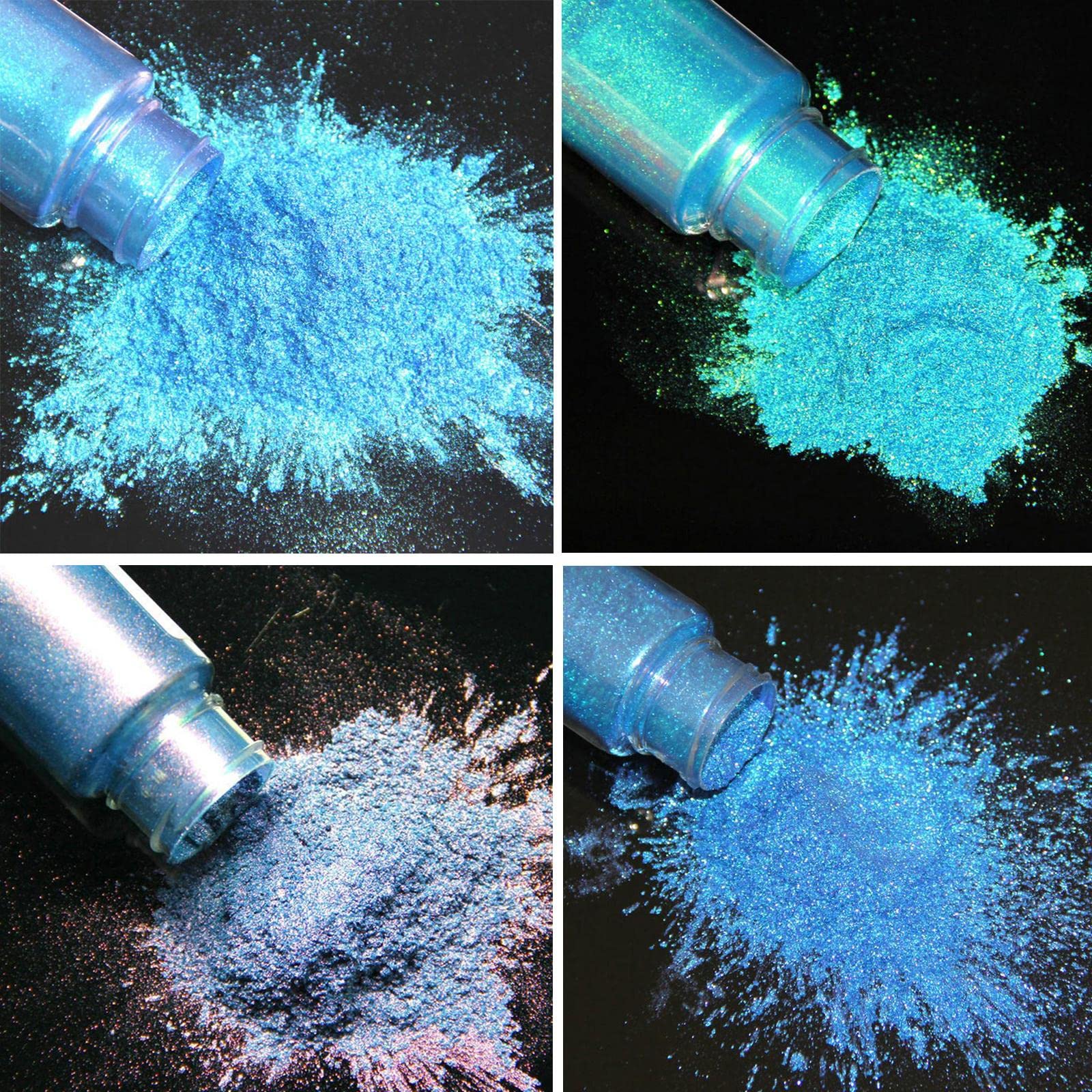 Ubersweet® Mica Powder - Vibrant Green Purple Blue Pigment for DIY Makeup, Soap Making, Bath Bombs, Nail Art & Candle Crafting - Perfect for Cosmetics, Handmade Soaps & Creative Projects
