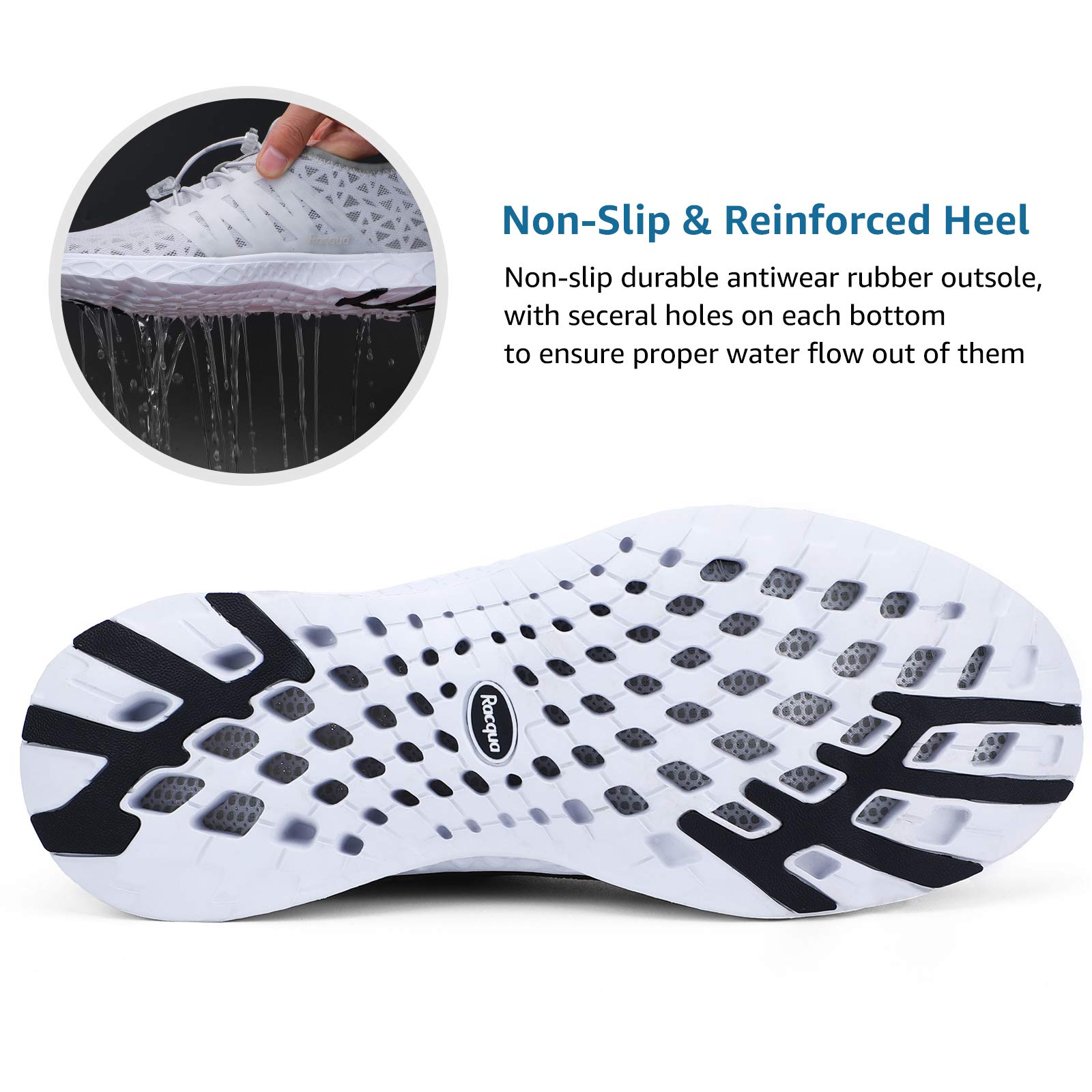 Racqua Unisex Breathable Mesh Water Shoes for Men & Women - Perfect for Swimming, Beach, Surfing, and Water Sports