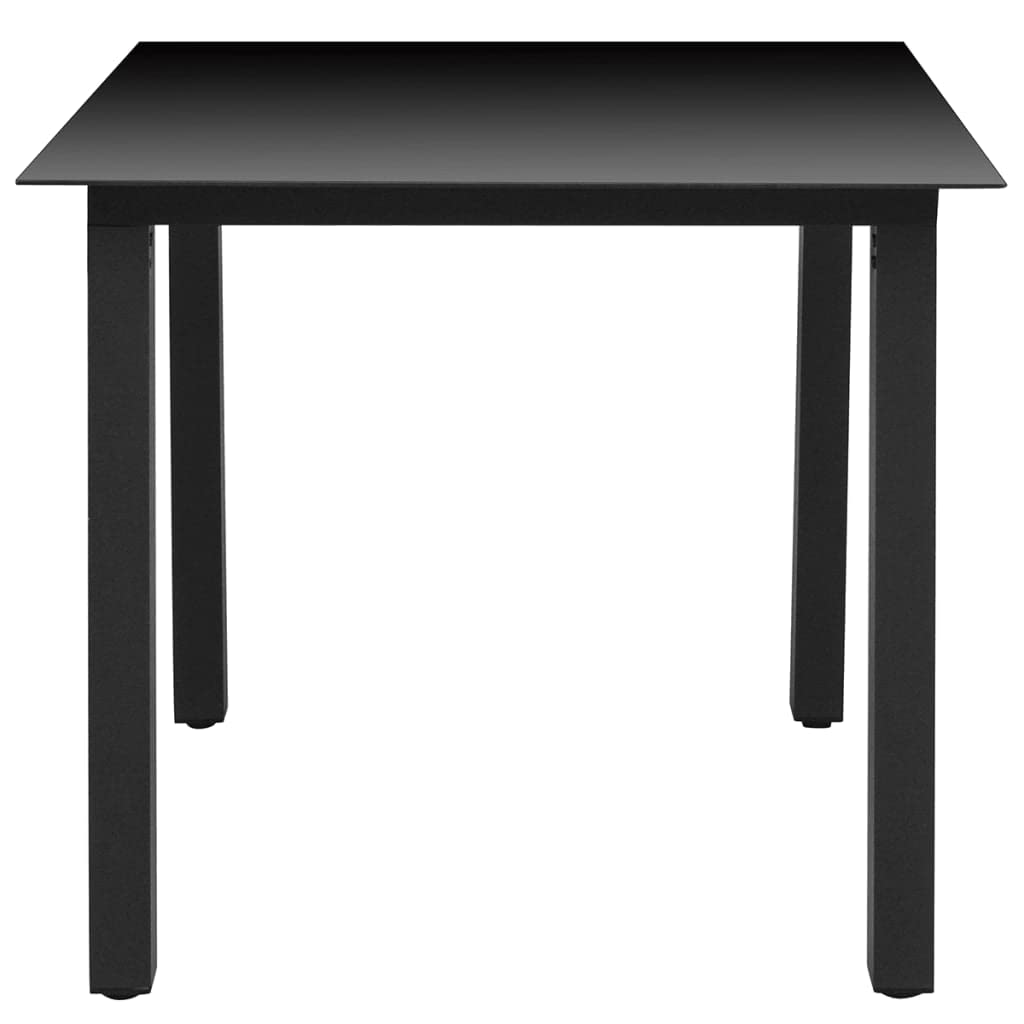 Weather-Resistant Outdoor Patio Table with Glass Top & Powder-Coated Aluminum Frame - 31.5