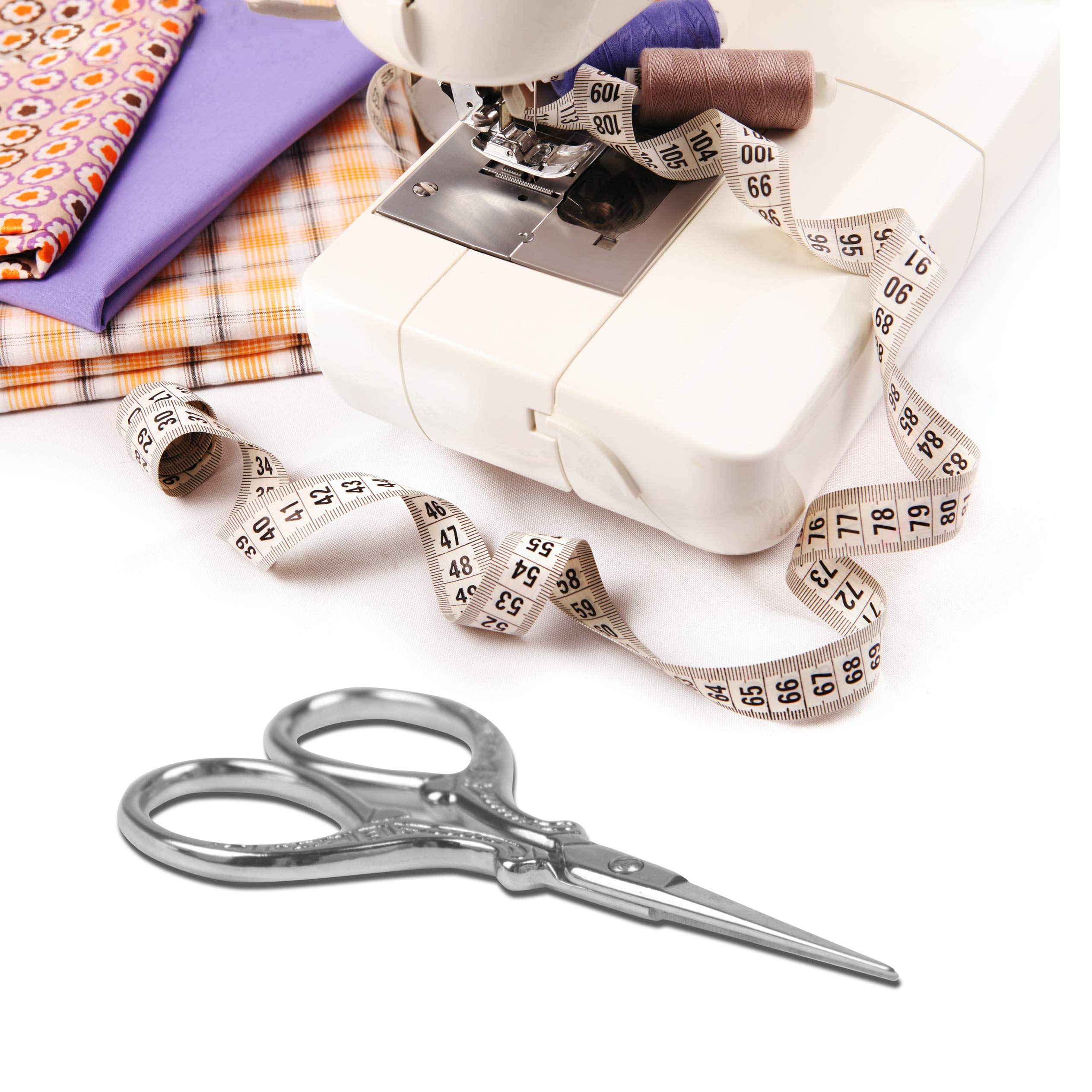3.6 Inch Mini Sewing Embroidery Scissors - Premium Craft Shears for Fabric, Needlework & DIY Projects | Includes Leather Protective Cover | Perfect for Quilting, Cross Stitch & Handmade Crafts