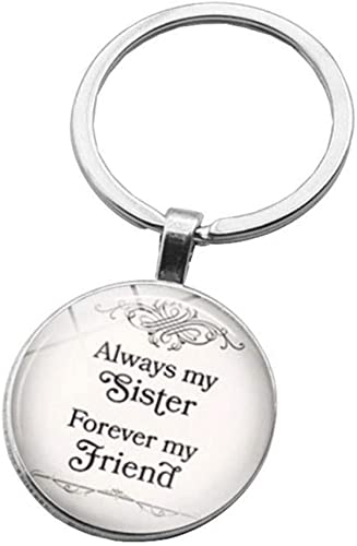 Best Friend Keychain for Women - Always My Sister Forever My Friend BFF Jewelry Gift Set | Birthday, Anniversary, Graduation Present for Best Friends | Friendship Keepsake for Sister, BFF & Loved Ones