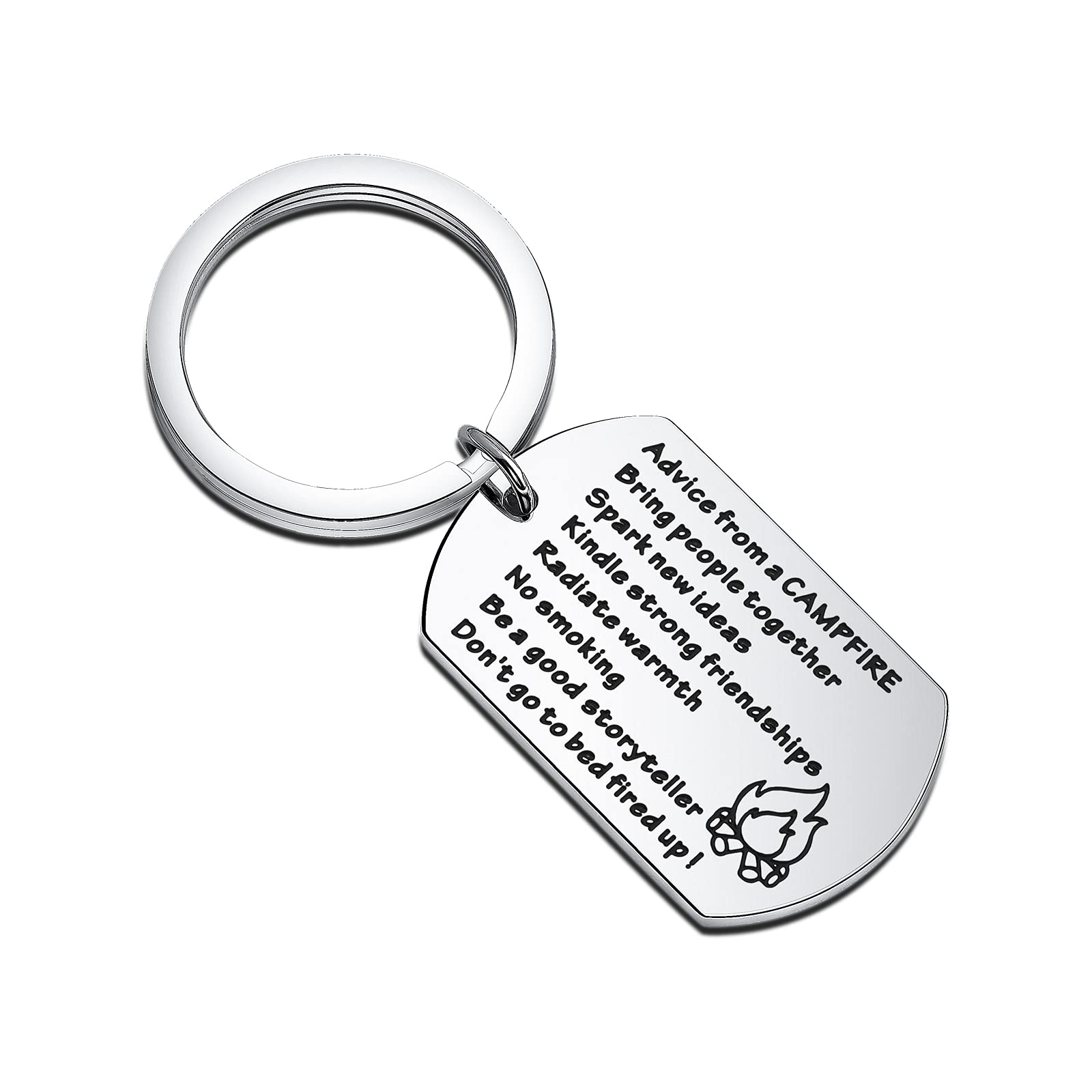 FEELMEM Camping Keychain - Inspirational Campfire Gift for Happy Campers, Perfect for Outdoor Enthusiasts & Nature Lovers - Great for Hiking Trips, Backpacking Adventures & Camping Gifts