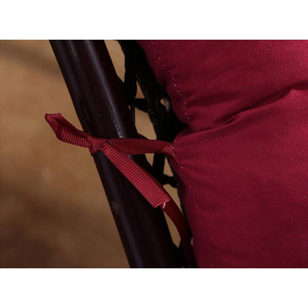 Thickened Extra Long Rocking Chair Cushions - 48x125cm(19x49inch) Red Wine Wicker Lounge Chair Pads with Durable Fabric - Perfect for Patio Furniture, Garden Benches & Indoor Rocking Chairs