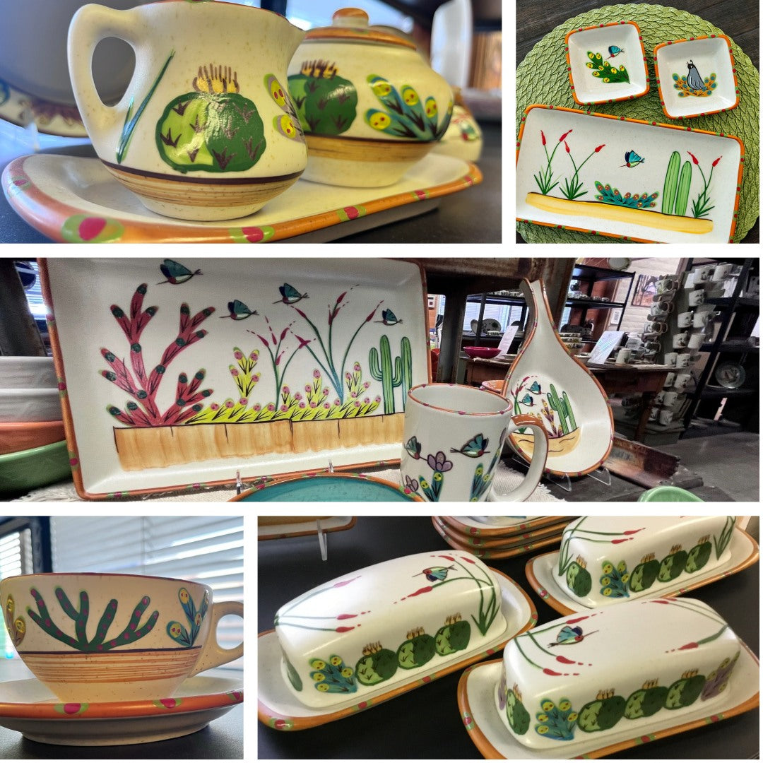 Hand Painted Sonoran Desert Dinnerware Set - Southwestern Style Ceramic Plates & Bowls for Rustic Home Decor | Perfect for Southwestern Themed Dining, Kitchen Decor, and Gift Giving