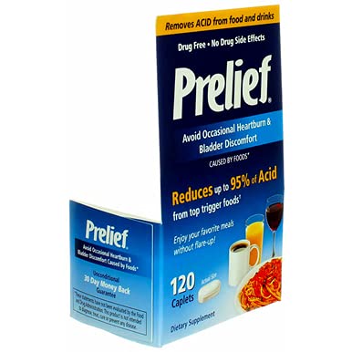 Prelief Dietary Supplement for Heartburn & Acid Indigestion Relief - 120 Caplets (Pack of 6) | Fast-Acting Antacid for GERD & Upset Stomach | Home, Travel & Work Use