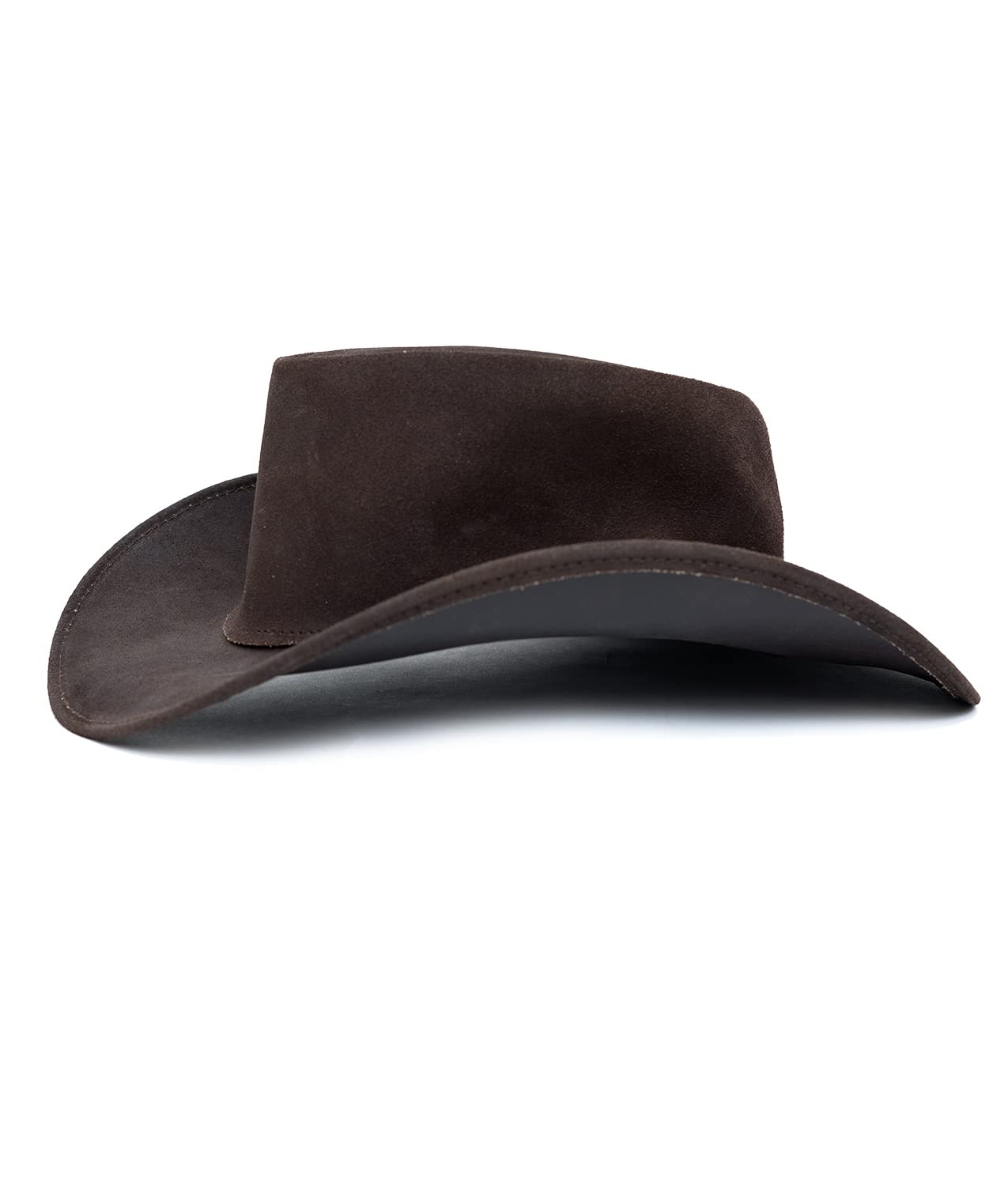 Authentic Western Cowboy Hats for Men - Premium Brown Leather Cowboy Hat for Rodeo, Country Music Festivals & Outdoor Adventures