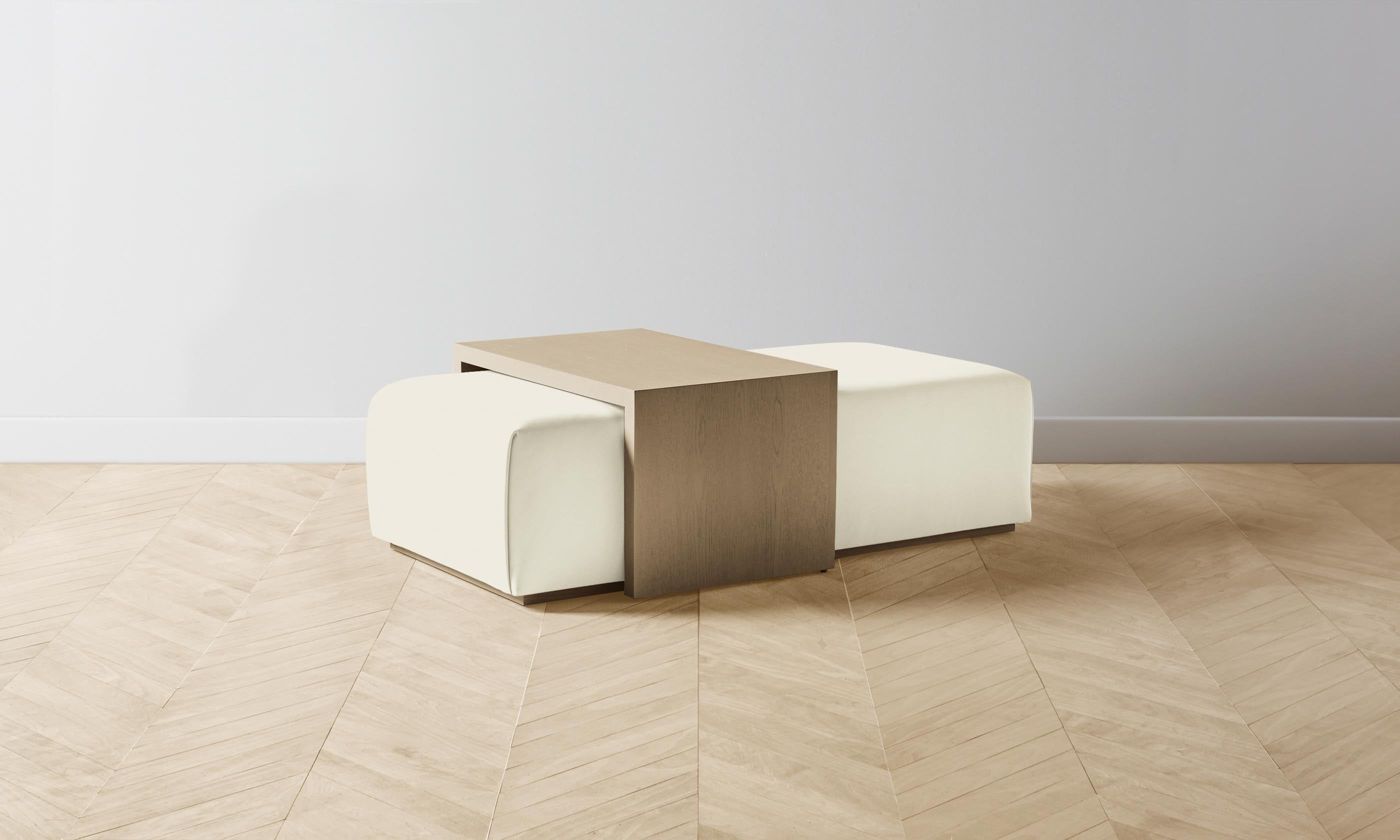 The Bowery Ottoman - Premium Pebbled Leather Swan Stool for Living Room, Bedroom & Office - Modern Footrest & Stylish Seating Solution