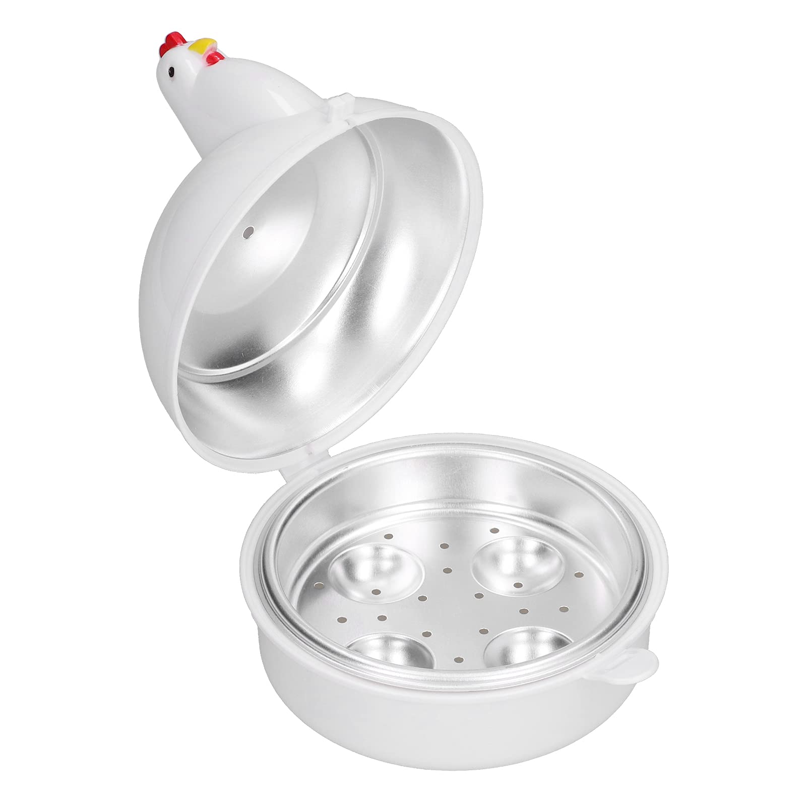 Microwave Egg Poacher - 4 Egg Chicken Shape Silicone Cooker, Heat Resistant Oven Safe Egg Boiler & Steamer for Perfect Poached Eggs - Ideal for Breakfast Meal Prep & Home Kitchen Cooking