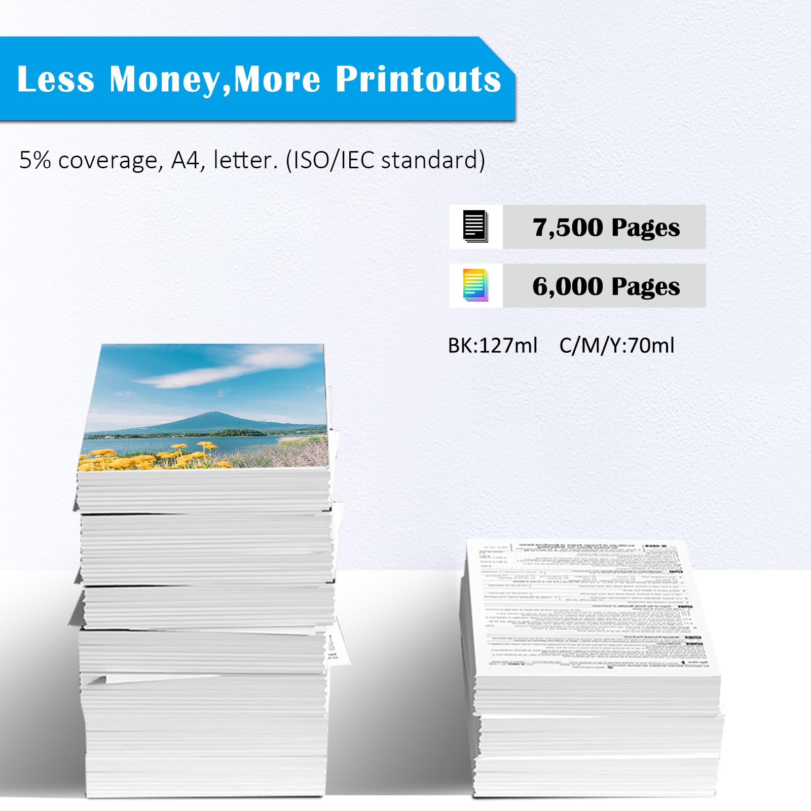 TOPRINT 4-Color Ink Bottles for ET Series Printers - Home & Office Use