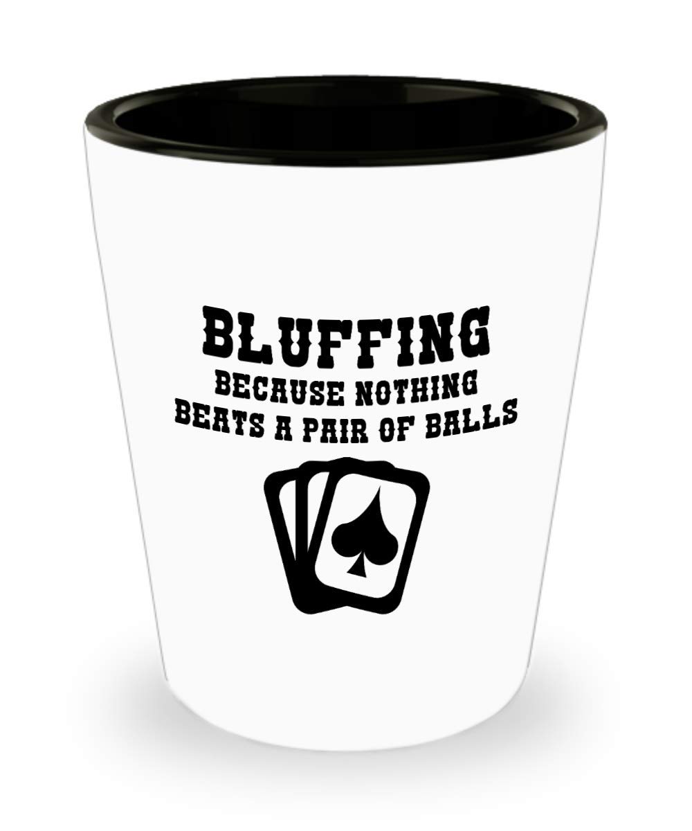 Funny Poker Shot Glass - Perfect Gift for Poker Players & Card Game Lovers - Gambling Themed Drinking Cup - Great for Casino Nights & Poker Parties - 